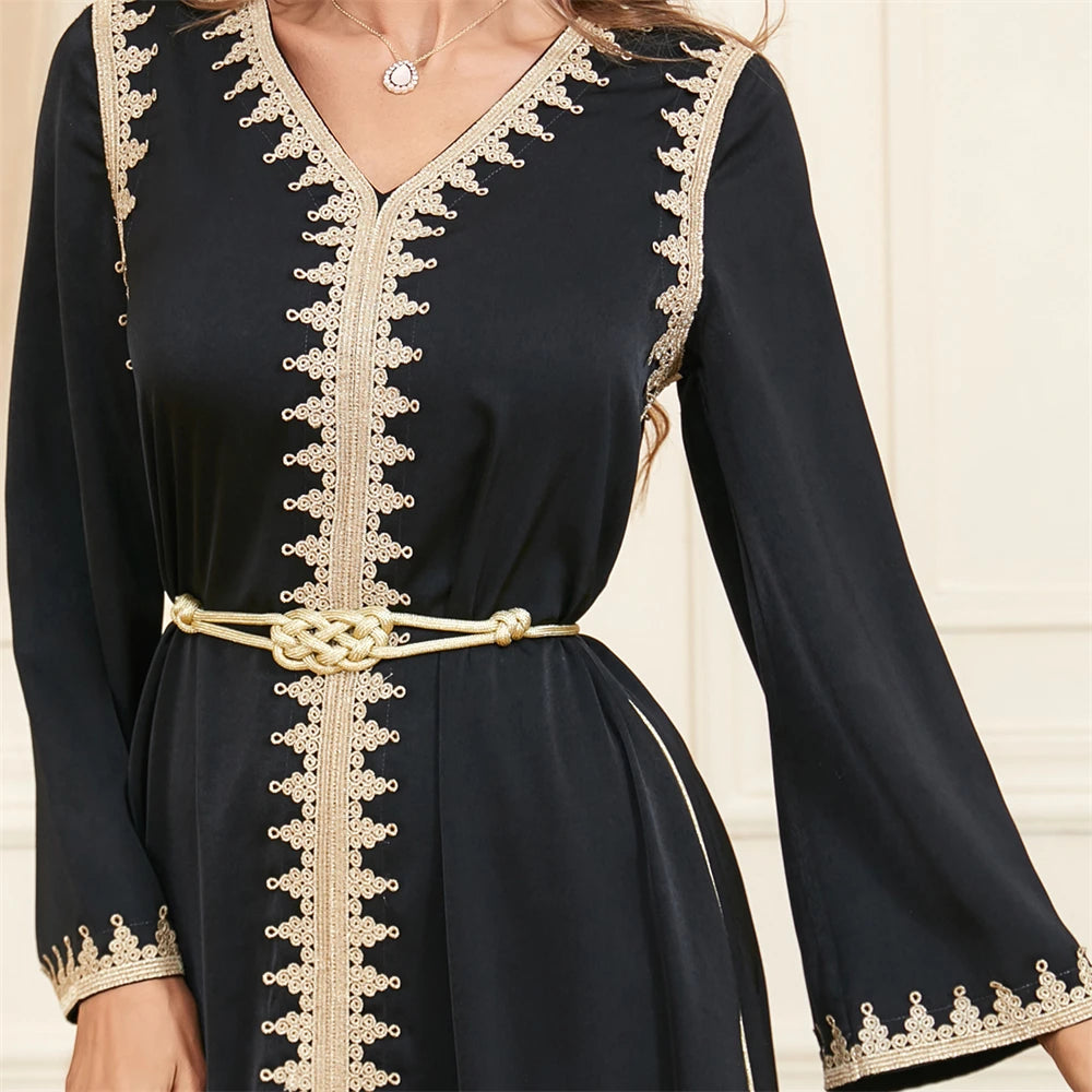 Abaya – robe Maxi pour femmes musulmanes élégantes, Jalabiya, ourlet fendu, fête de l'aïd, caftan, maroc, dubaï, automne 2024