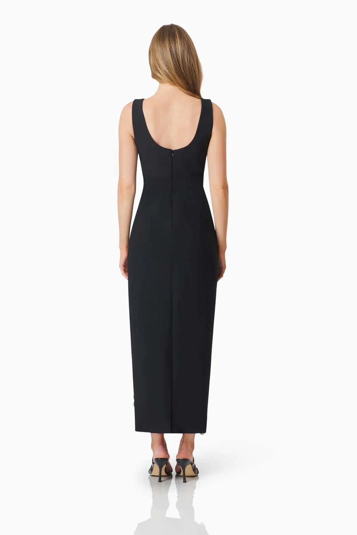 Top Quality Shinning Diamond Flowers Women Sleeveless O-Neck Bodycon Bandage Long Dress Celebrate Evening Party Runway Outfit