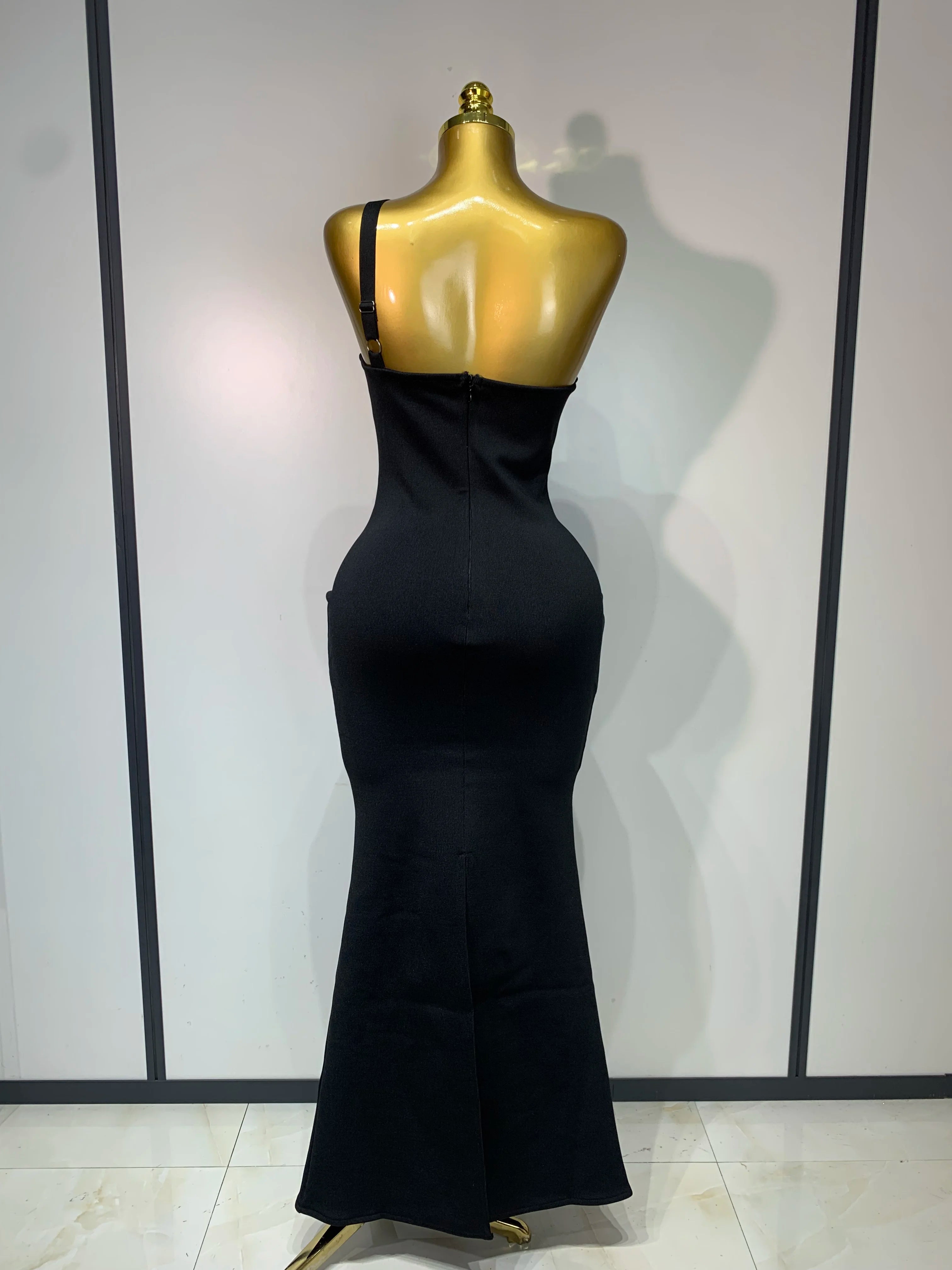 Sparkly Rhinestones Evening Bandage Long Dresses Women Sexy Backless Stretch Elegant Prom Luxury Birthday Gown Club Vestidos