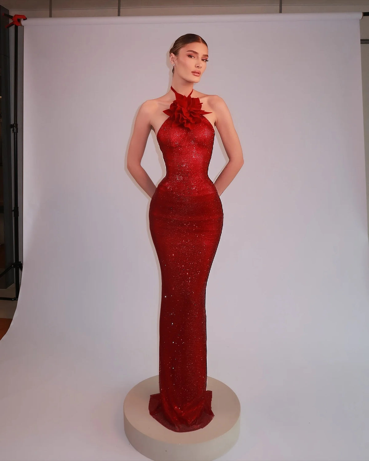 Shinning Rhinestones Women Sexy Halter Backless Bodycon Long Dress Celebrate Fashion Evening Party Birthday Christmas Outfit