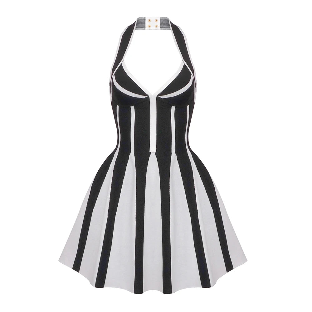 High Quality Celebrity Fashion Red Carpet Dress Women Sexy Halter A-Line Mini Bandage Evening Party Dress Wholesale