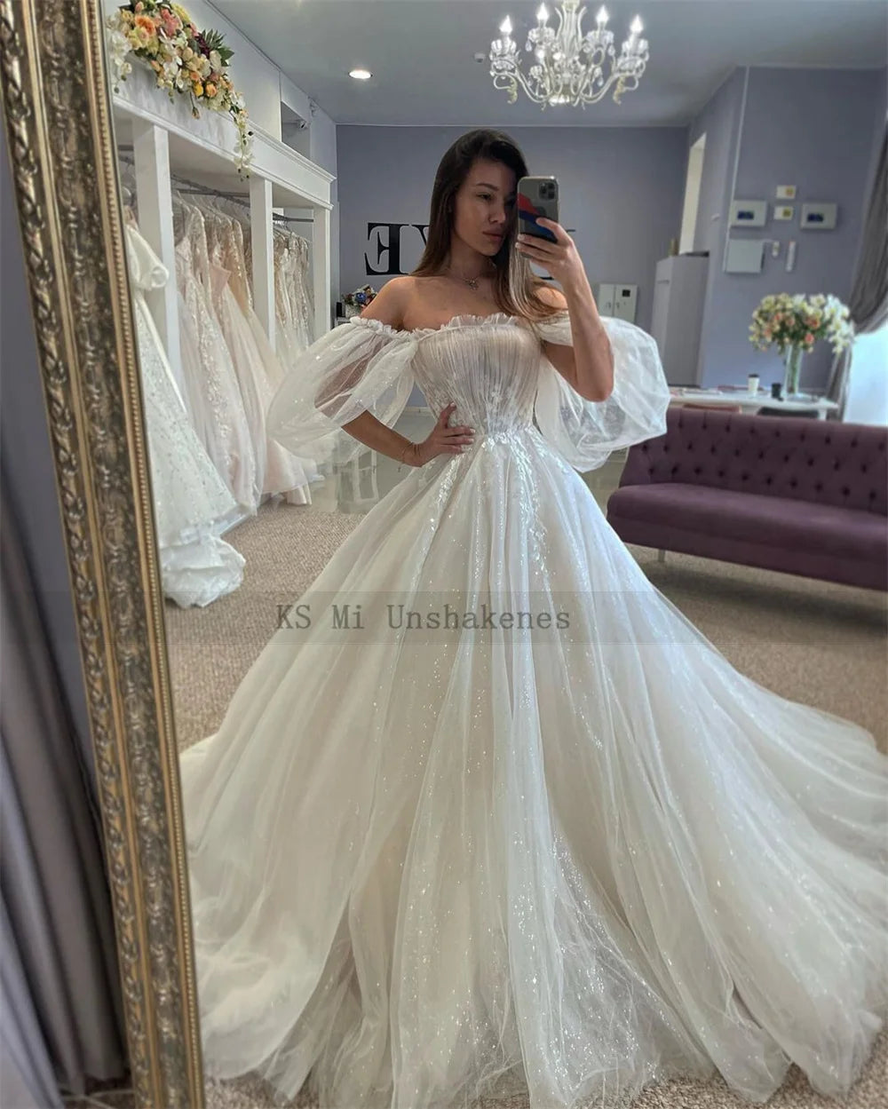Sparky Princess Vintage Wedding Dresses Lace Beads Bride Dress Puff Sleeve Corset Back Wedding Gowns Plus Size Vestidos