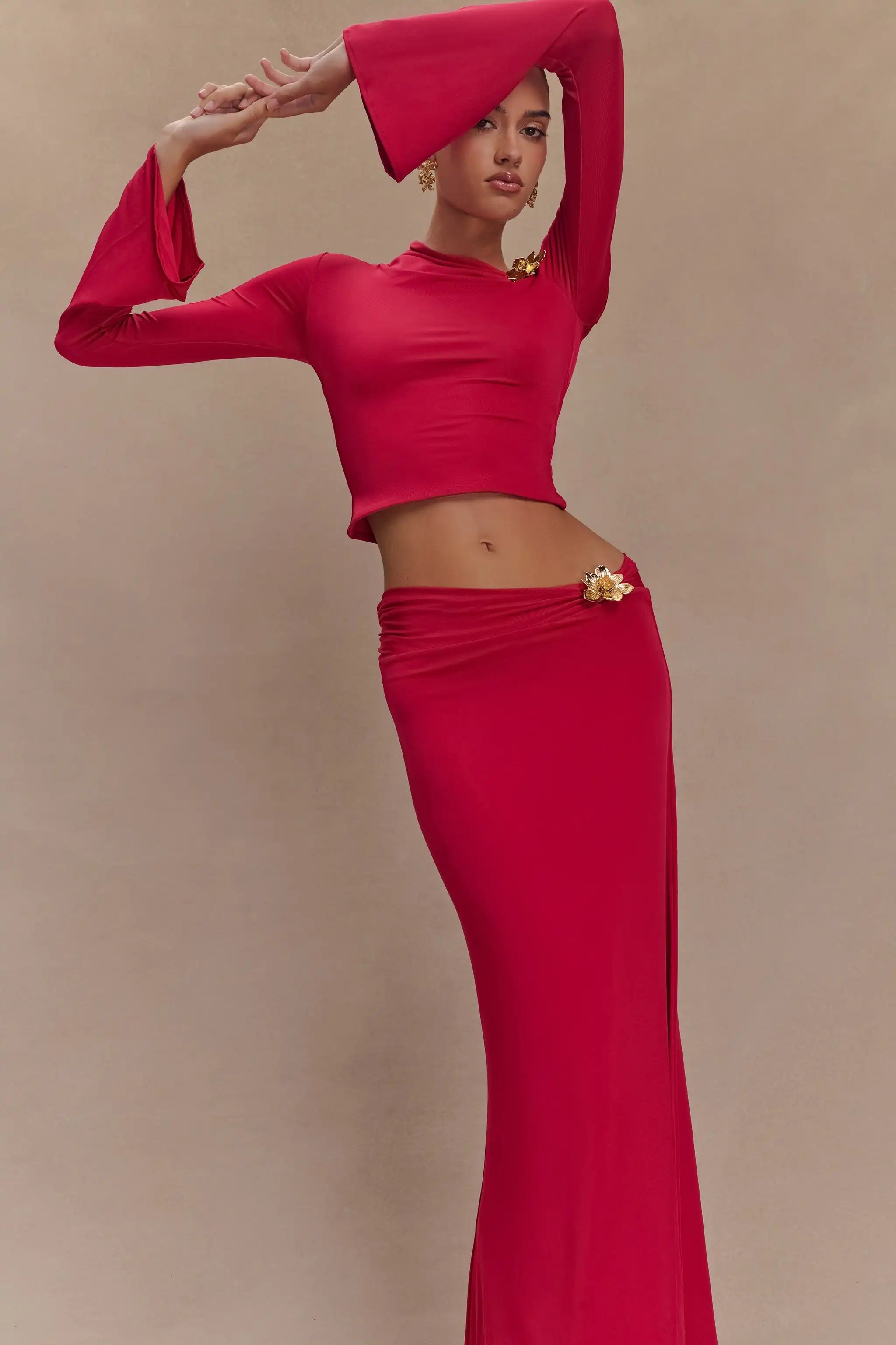2025 New Arrival Women Long Sleeve Sexy 2 Pieces Bodycon Long Dress Celebrate Evening Party Cocktail Birthday Outfit