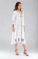 Ukrainian Embroidered Dress Vyshyvanka Lace UP Boho Ethnic Summer Ladies Women Hippie Dresses Hoilday Fashion YLTK393-01 One Size