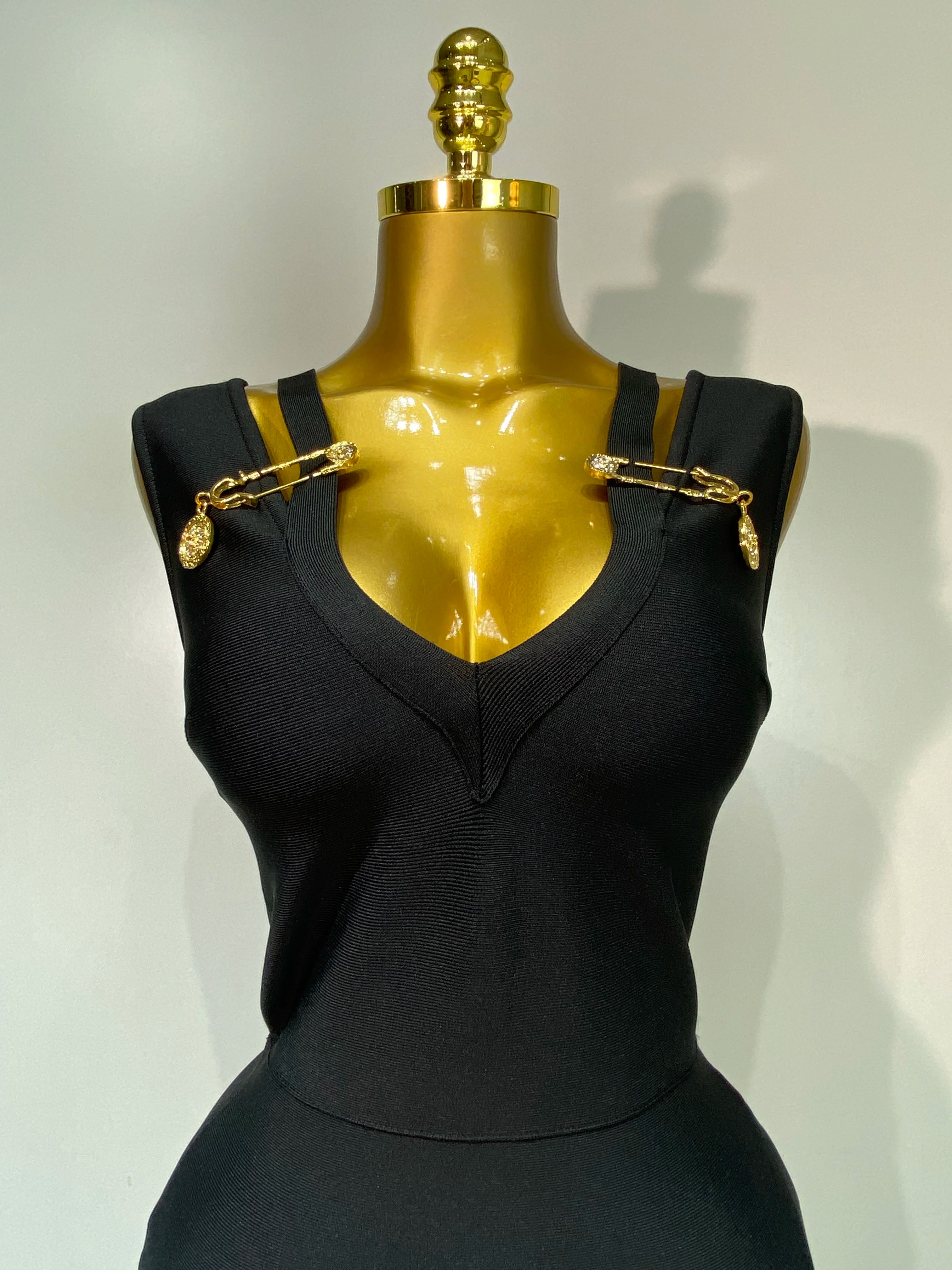 Women Black Elegant Bandage Dress 2025 Sexy Sleeveless Bodycon Evening Party Club Luxury Birthday Dress Wedding Guest Gown
