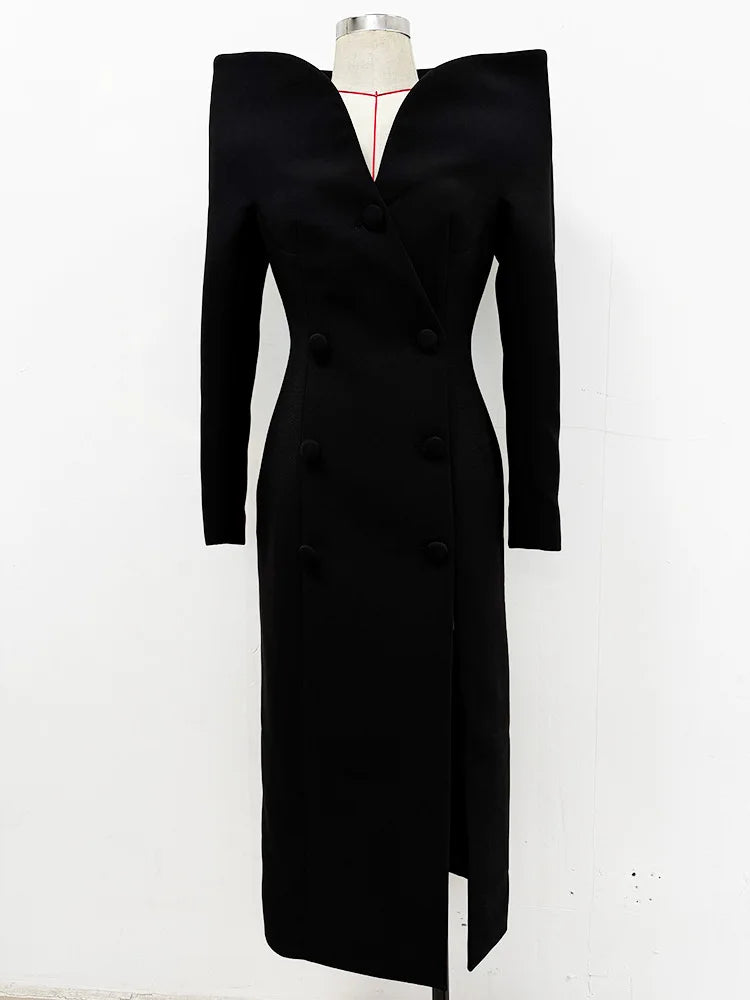 Black Red Color Women Long Sleeve Sexy Off the Shoulder Bodycon Mid-calf Evening Party Dress Celebrity Red Carpet Outfit