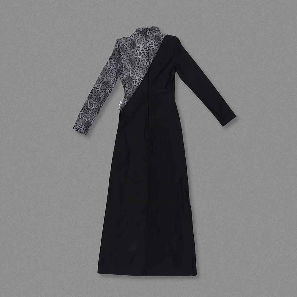 New Arrival Women Long Sleeve Shinning Sequins Florals Bodycon Long Dress Keyhole Celebrate Evening Party Prom Outfit