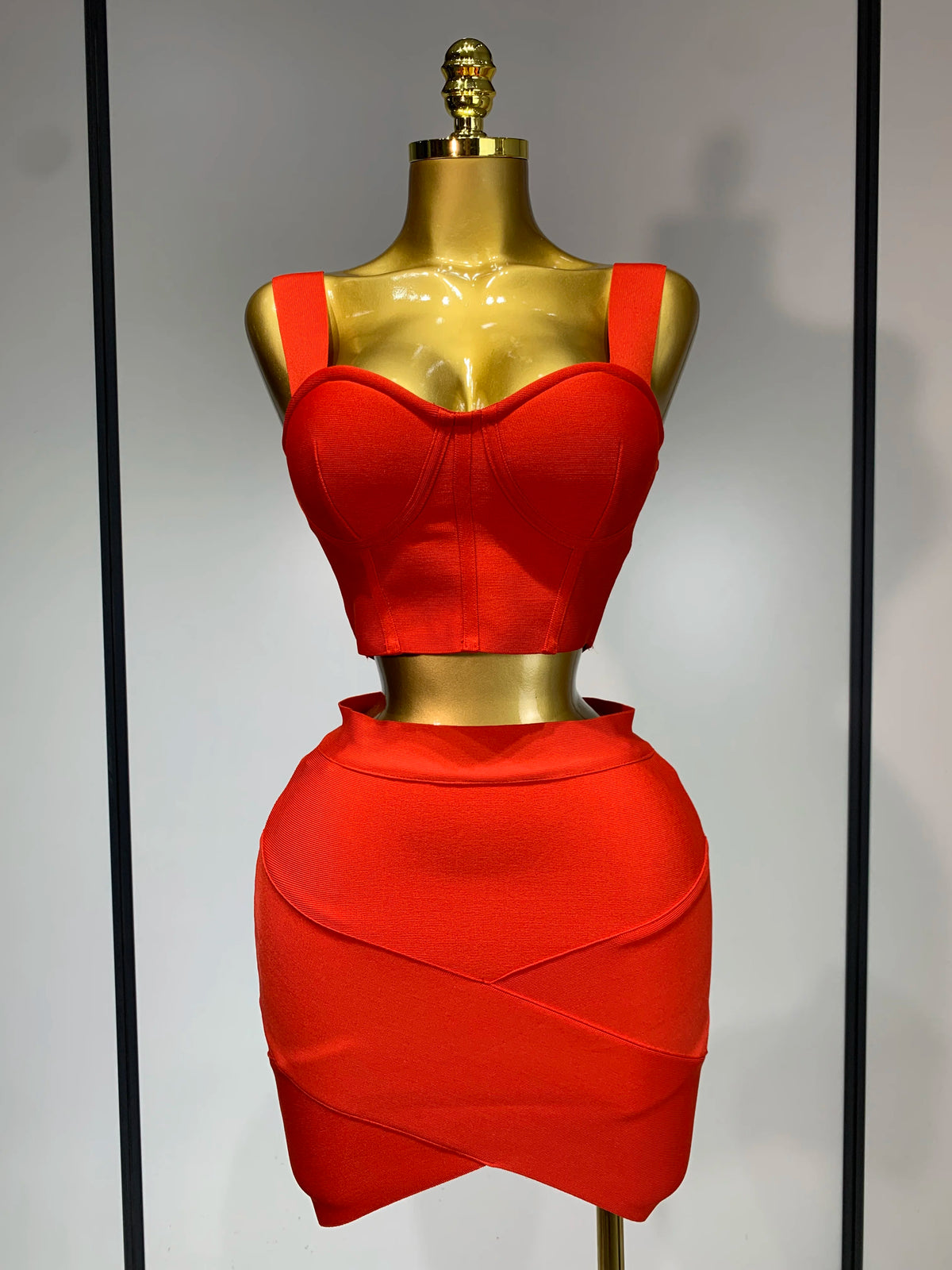 Women Sexy Backless Top Short Skirt Bodycon Bandage Two Pieces Sets 2025 Evening Party Luxury Birthday Outfit Nightclub Suits