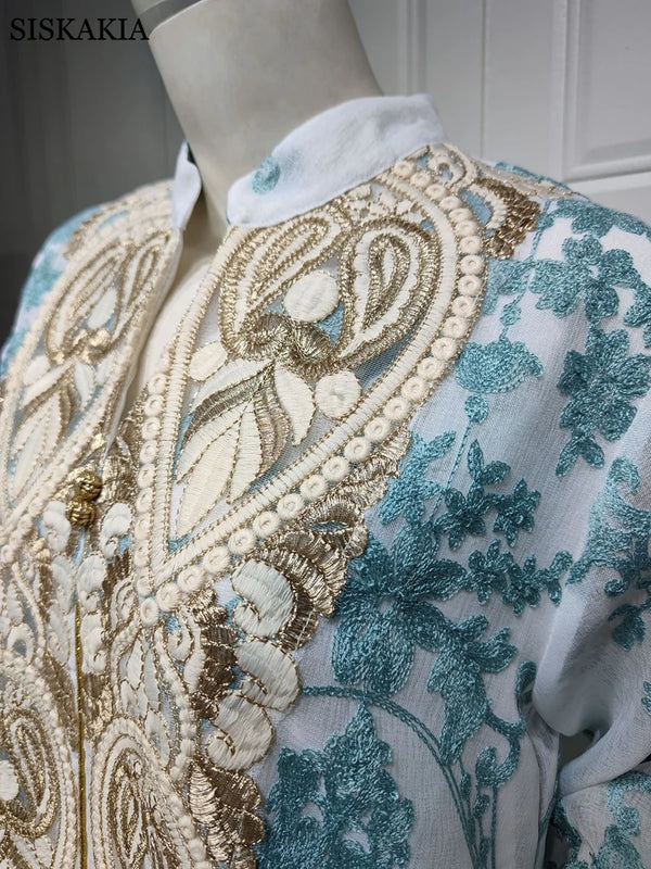 Moroccan Caftan Muslim Woman Dress Eid 2022 Luruxy Embroidered Turkey Arabic Oman Dubai Jalabiat Islamic Abayas Dresses Evening