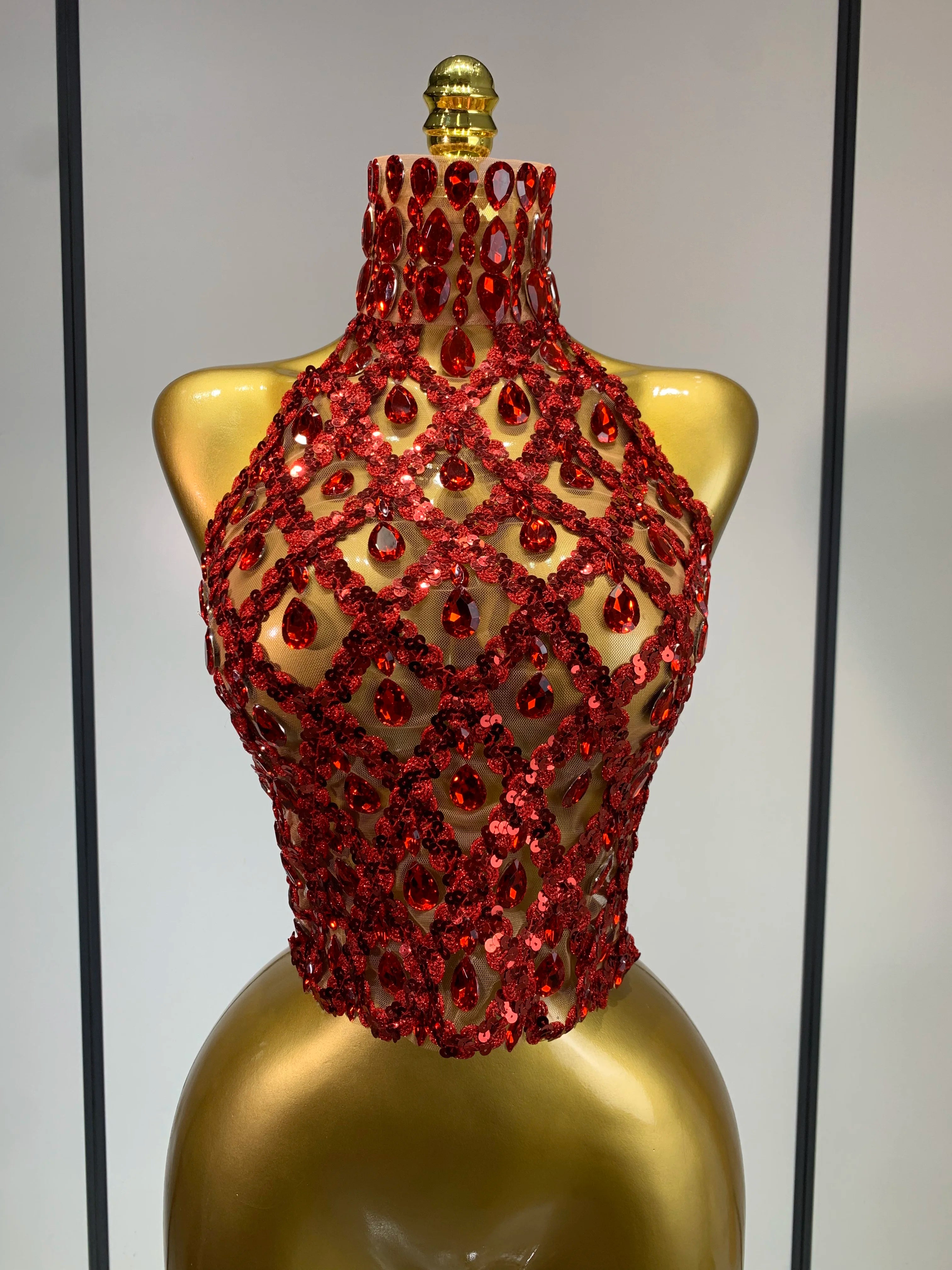 Shining Rhinestones Sexy Transparent Mesh Top Women Evening Party Celebrate Fashion Show Singer Dancer Nightclub Stage Costume