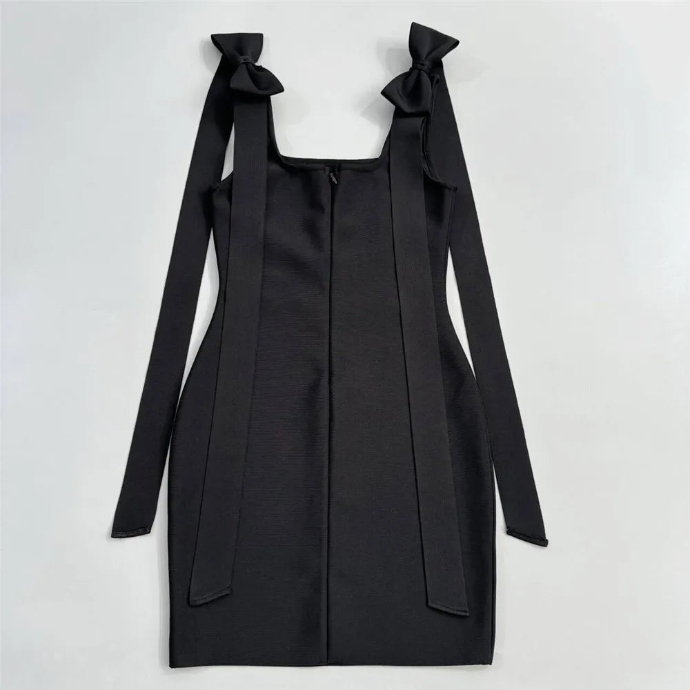 Women Celebrity Sexy Tank Diamonds Summer Black Mini Summer Bodycon Bandage Dress 2025 Elegant Evening Club Party Dress