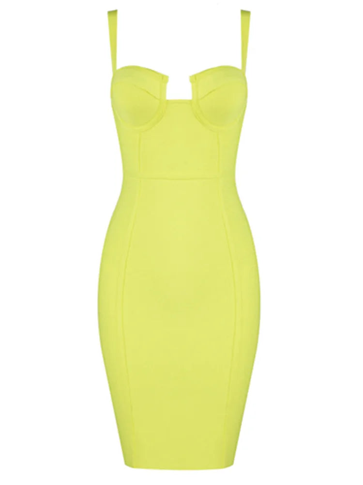 9 Colors Ladies Sexy Blue Yellow Black Rayon Women Summer Bandage Dress Celebrity Designer Fashion Party Dress Vestido