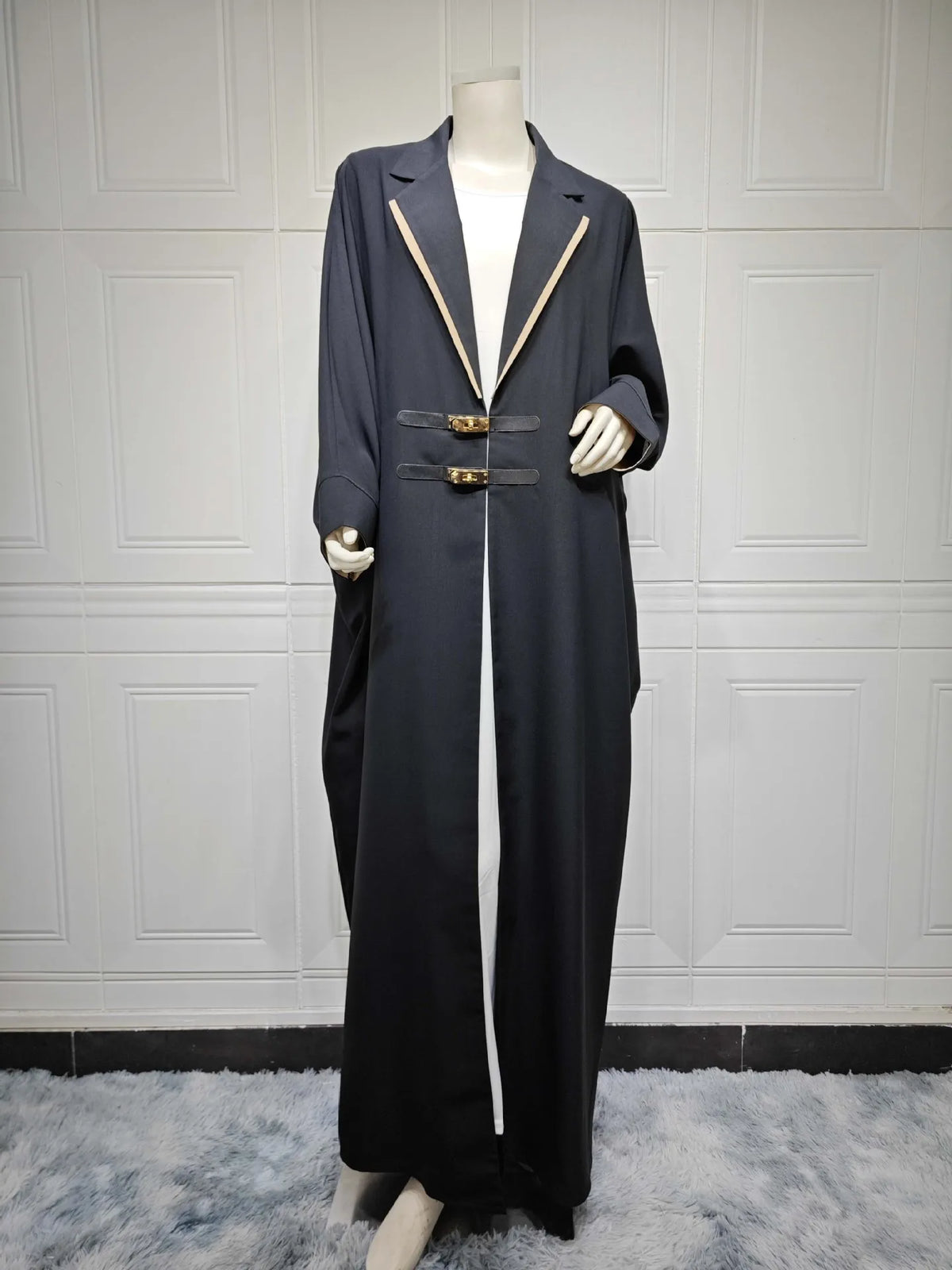 Eid Black Kimono Open Abaya Dubai Turkey Islam Muslim Kebaya Robe for Women Caftan Marocain Femme Djellaba Jalabiya Kimono Gown