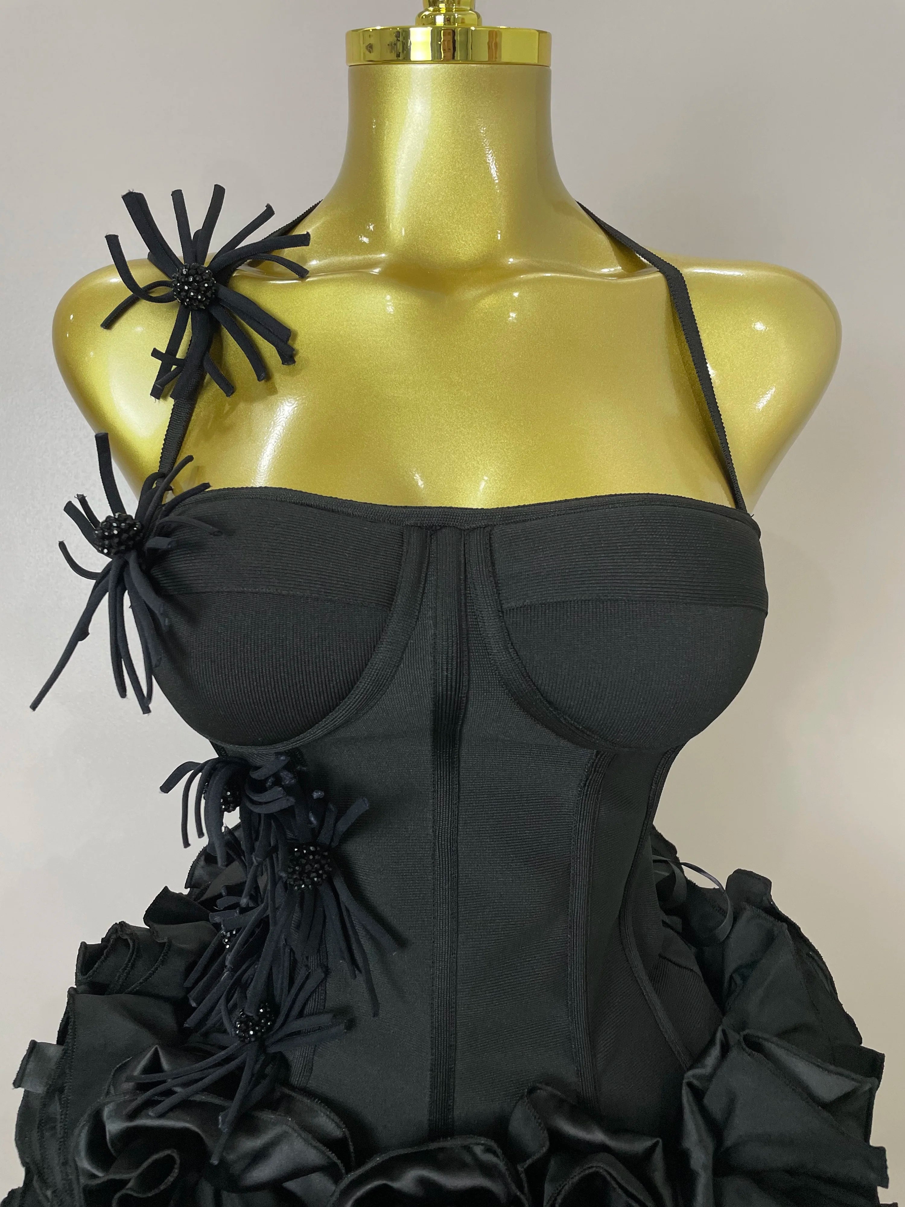Women Sexy Halter Prom Gown Celebrity Club Two Piece Set Cocktail Elegant Fashion Luxury Birthday Party Red Black Bandage Outfit