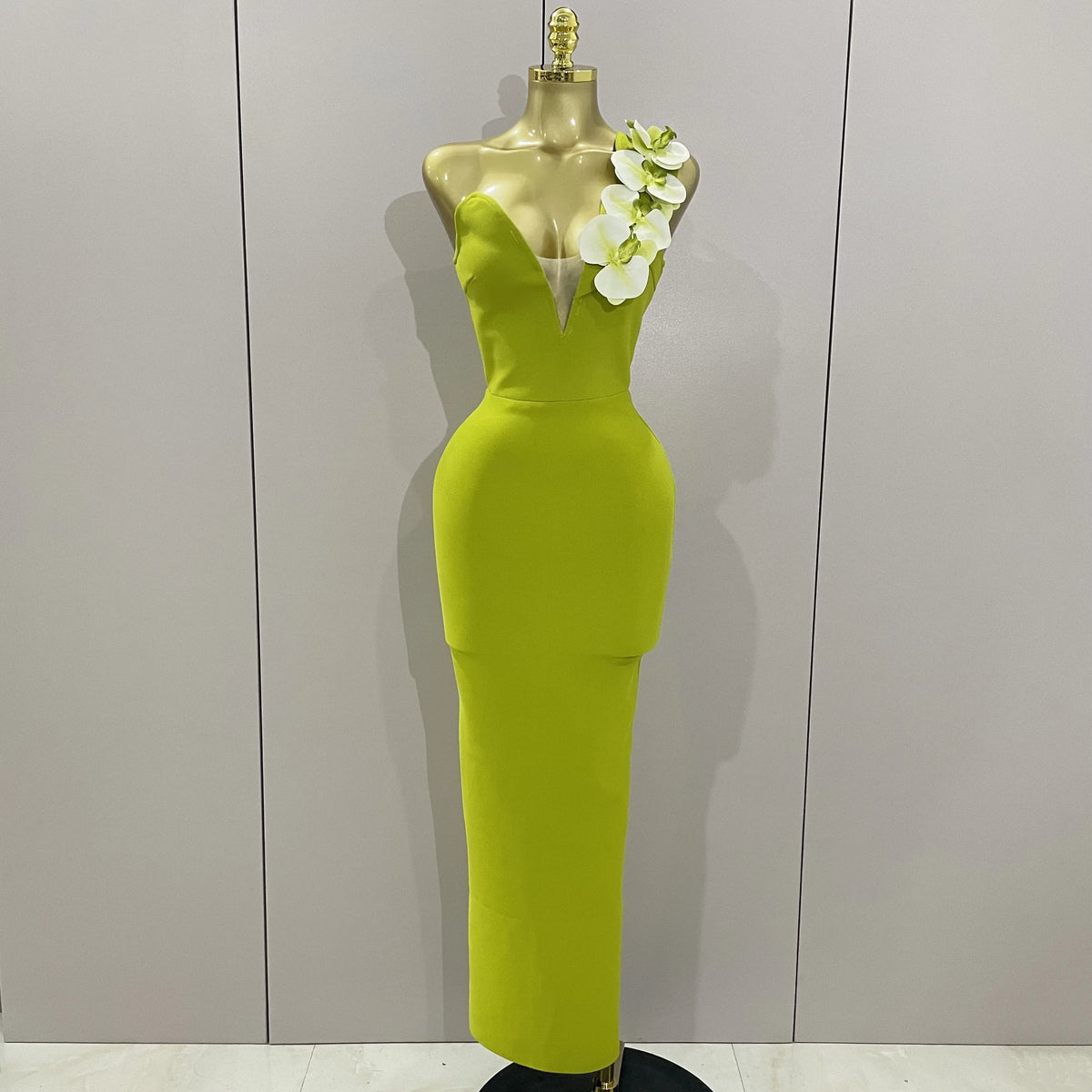 New Designer Bodycon Bandage Luxury Birthday Party Dress Women Elegant V Neck Appliques Maxi Long Celebrity Evening Prom Gowns
