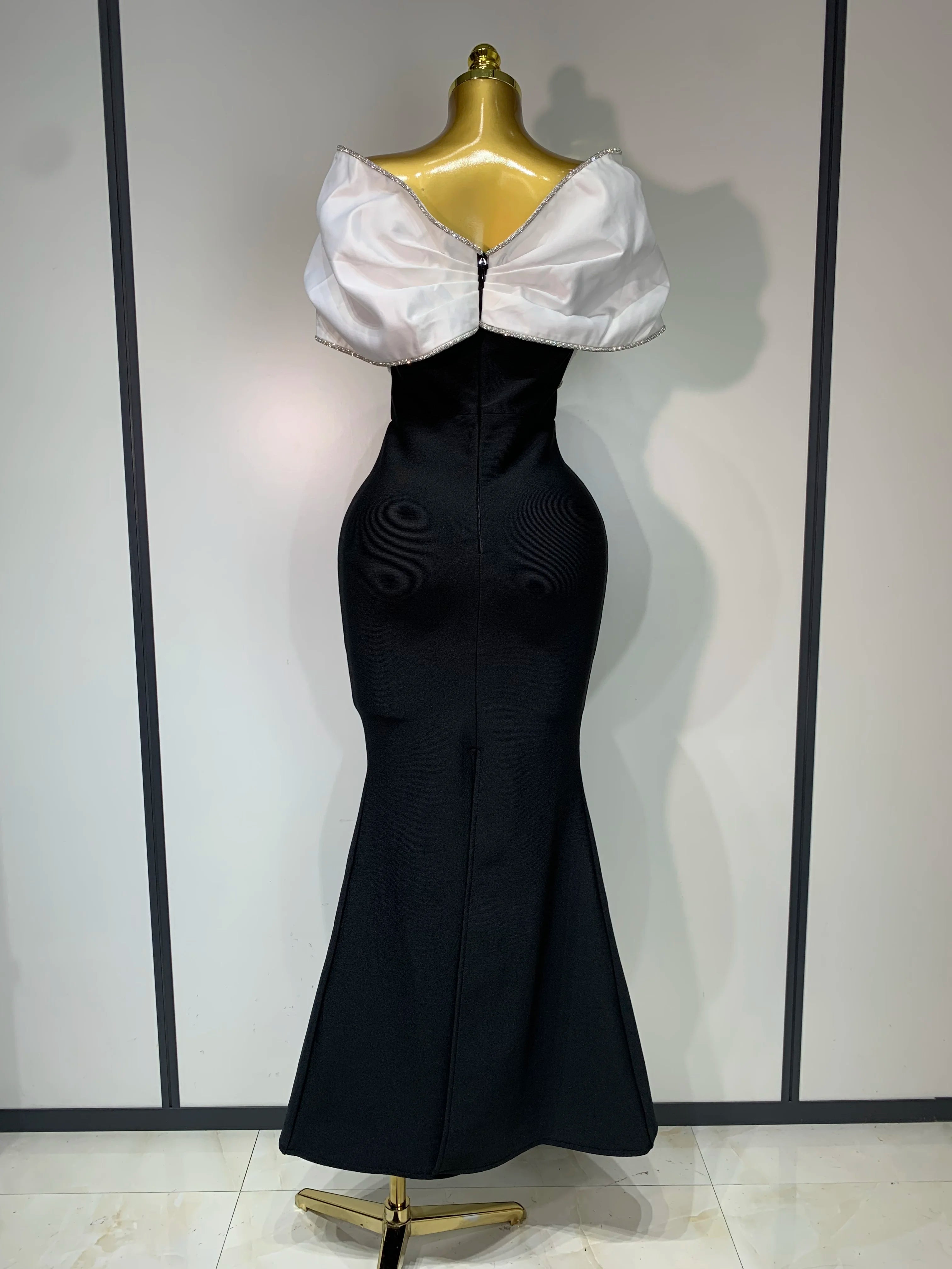 Women Sexy Off Shoulder Rhinestone Bodycon Maxi Long Bandage Dress 2025 Celebrity  Elegant Evening Party Luxury Birthday Outfit