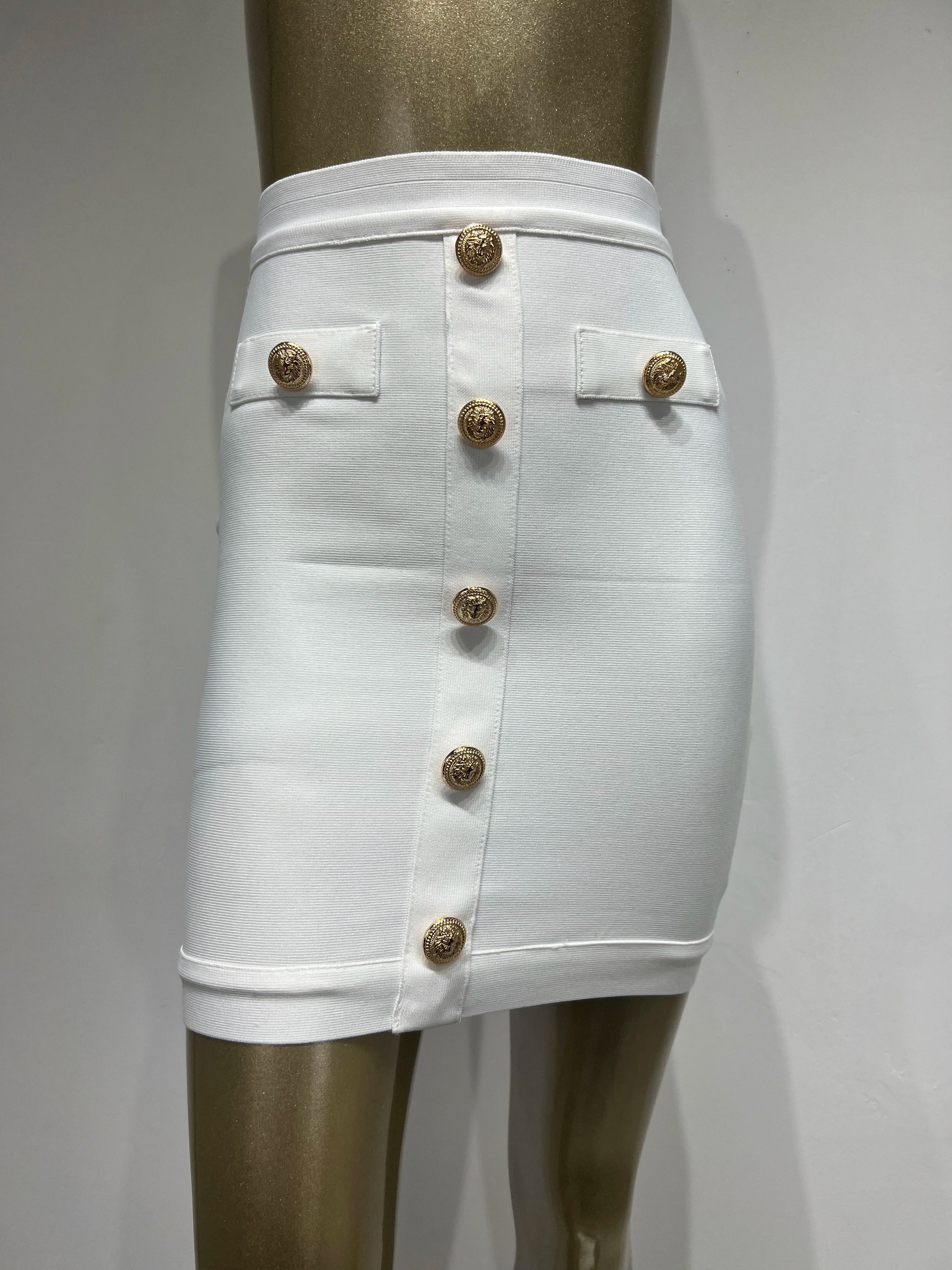 5 Colors Women Sexy Button Fashion Bodycon Mini Skirts Rayon Bandage Pencil Skirt Celebrate Casual Wear High Quality
