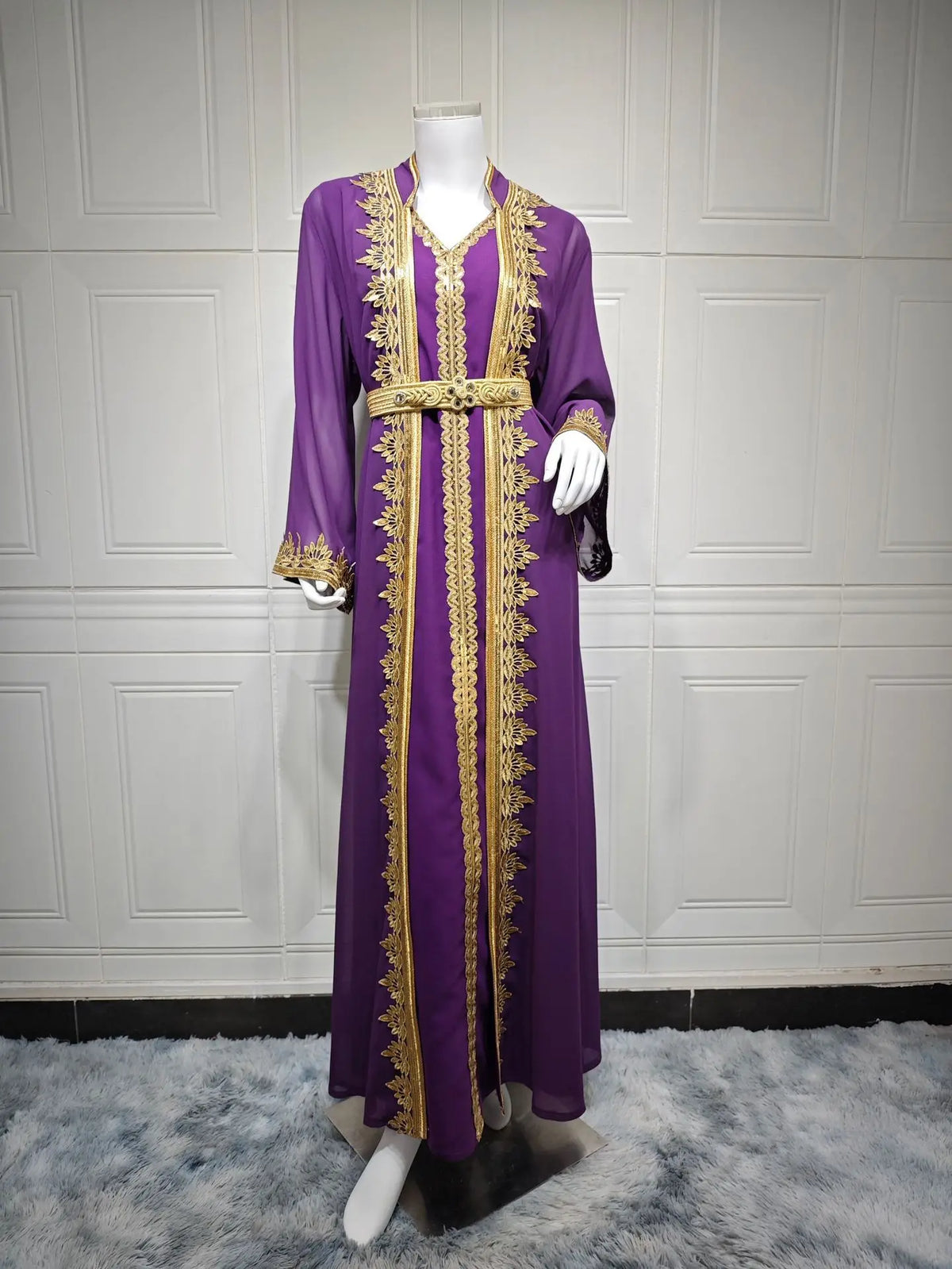 Eid Muslim Women Party Dresses 2 Piece Set Embroidery Arab Long Robe Ramadan Dubai Abayas Islam Kaftan Muslim Dress Women