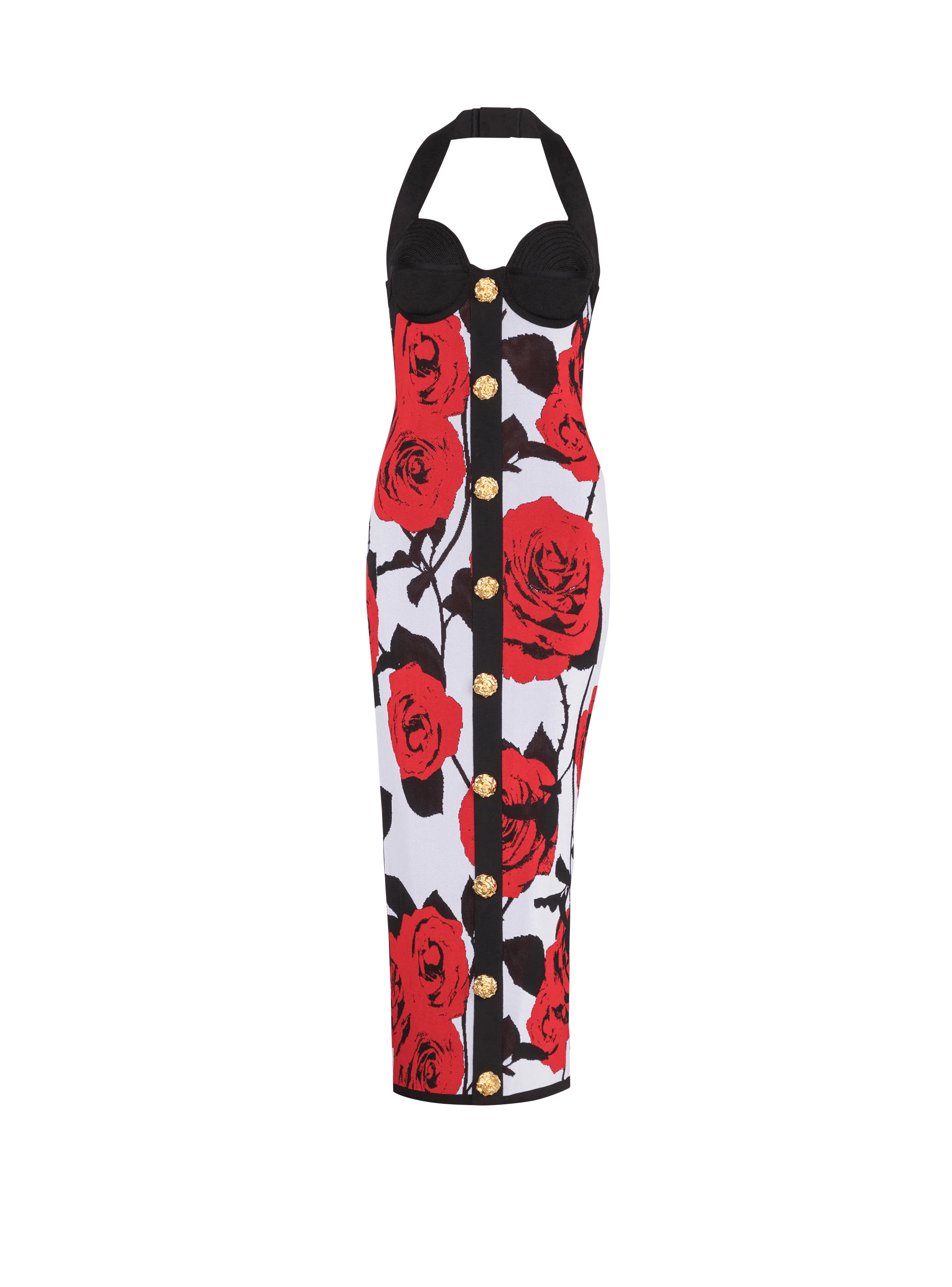 Top Quality Women Sexy Halter Backless Bodycon Mid-calf Bandage Dress Elegant Evening Party Celebrate Dress High Quality