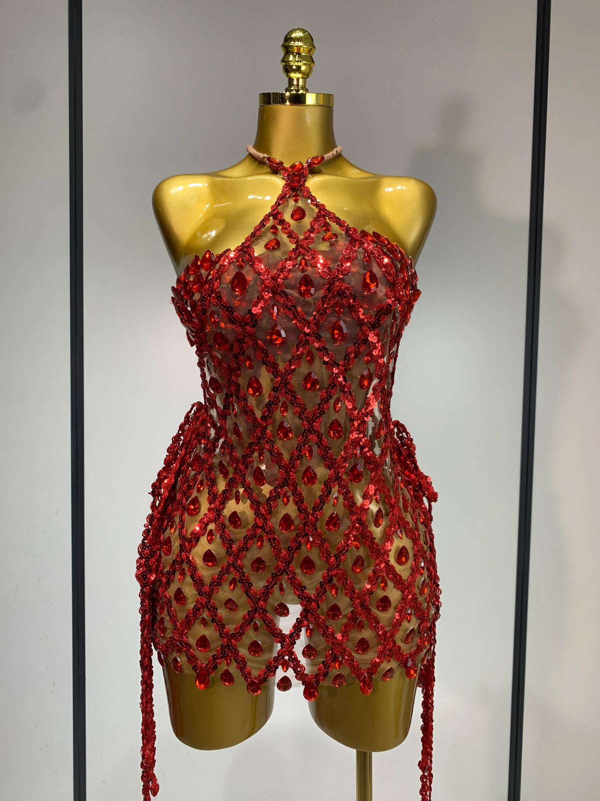 Sparkly Sequin Diamond Mesh Transparent Two Piece Set Women 2025 Sexy Evening Party Celebrate Birthday Photo Shoot Wear