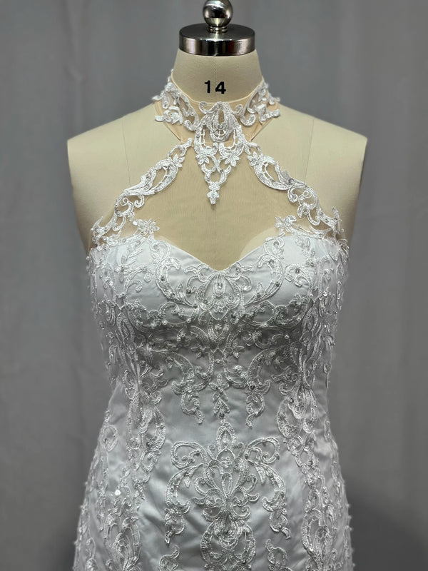 Arabic Aso Ebi Vintage Lace Beaded Wedding Dresses Sheer Neck Mermaid Bridal Dresses Sexy Wedding Gowns