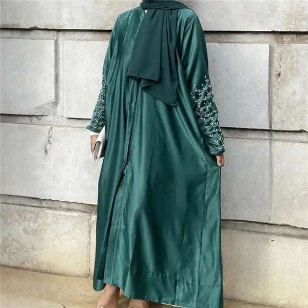 Open Abayas for Elegant Women Beads Cardigan Maxi Dress Dubai Kaftan Turkey Arab Islamic Robe Party Ramadan Kimono Kaftan Caftan
