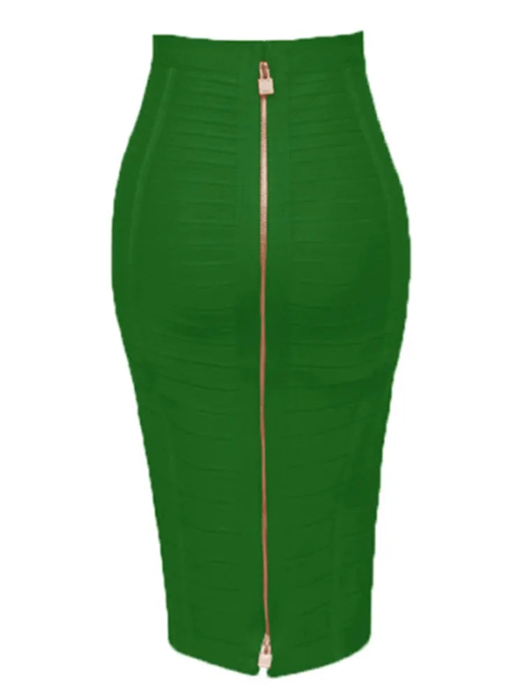 Shipping Plus Size XL XXL Summer Fashion Sexy Zipper Bandage Skirt 2022 Designer A Line Bodycon Pencil Skirt Faldas 58cm