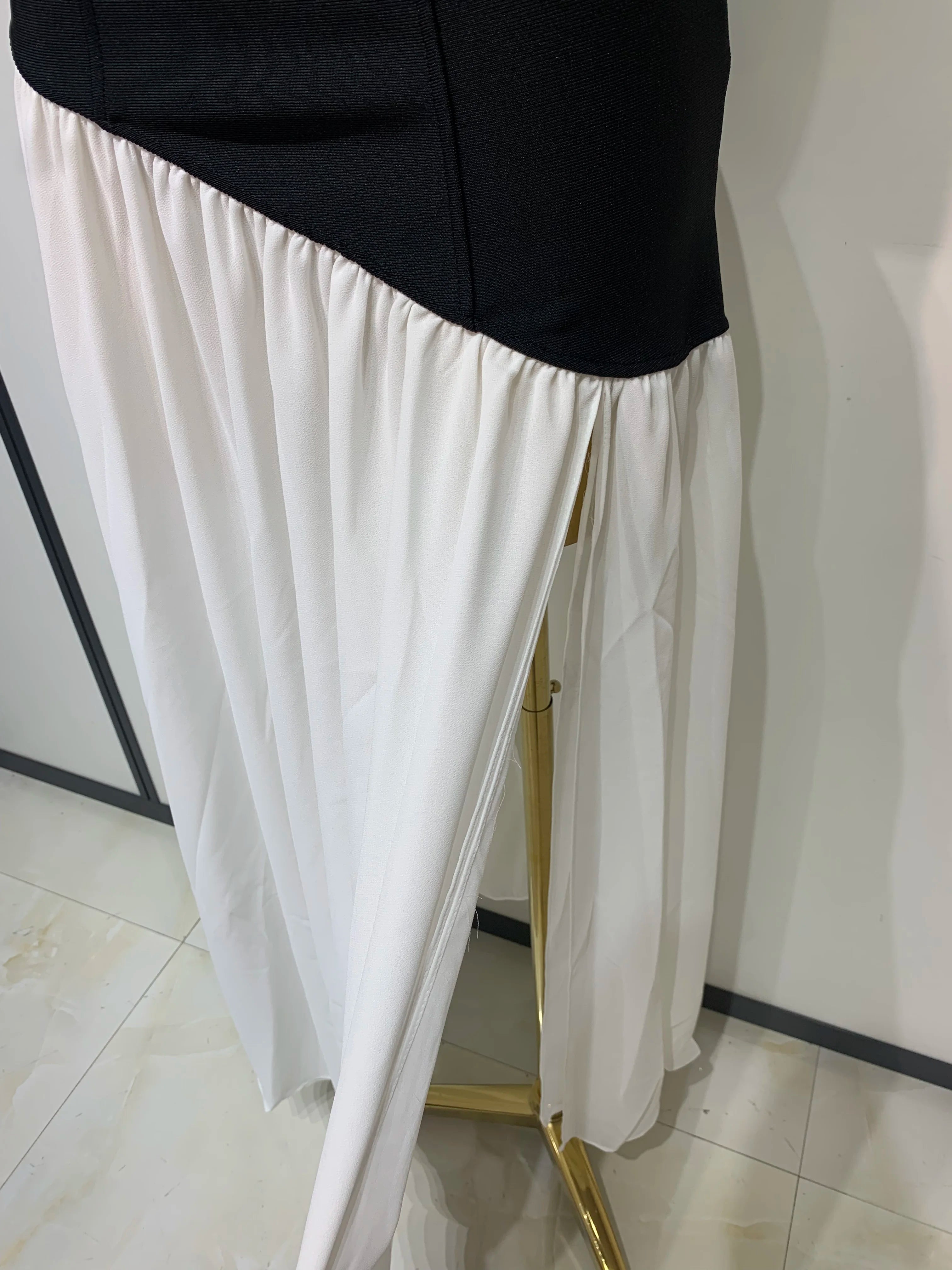 Sexy Strapless Backless Patchwork Maxi Long Bodycon Bandage Dress 2025 Celebrity  Elegant Evening Party Luxury Birthday Dress