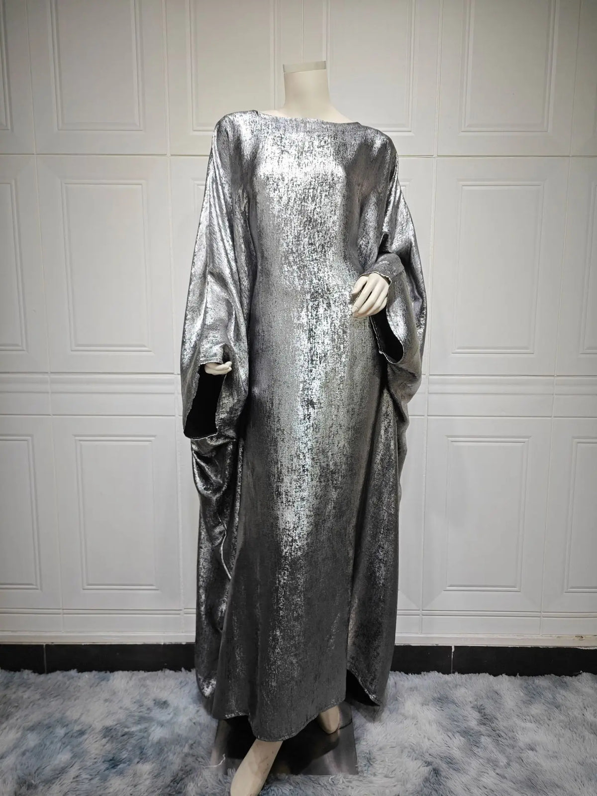 Muslim Fashion Solid Abayas Bat Sleeve Elegant Casual Dress Kimono Maxi Kaftan Dress Abayas For Islamic Women Clothing