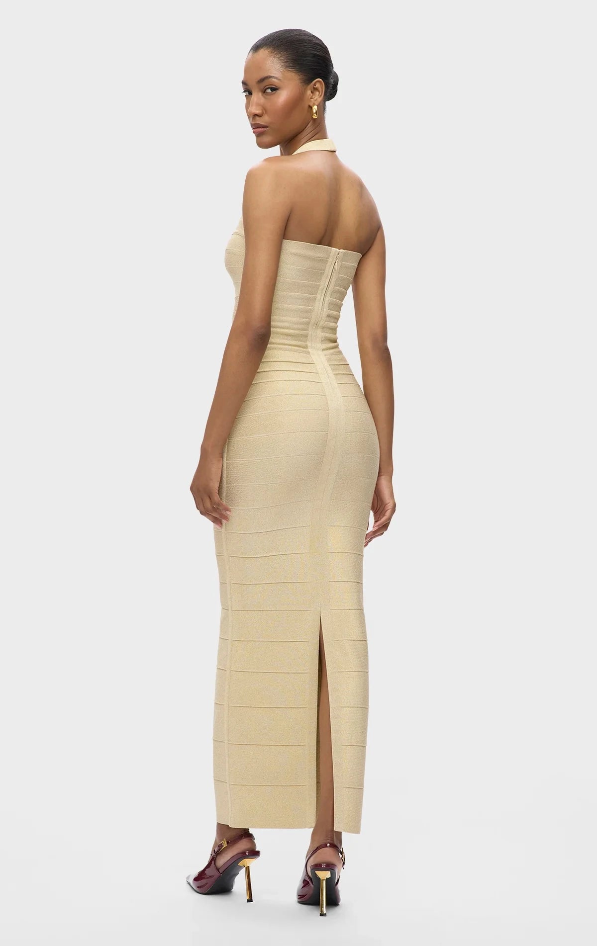 High Quality Women Sexy Halter Off the Shoulder Bodycon Long Bandage Dress Celebrate Evening Party Office Lady Cocktail Dress