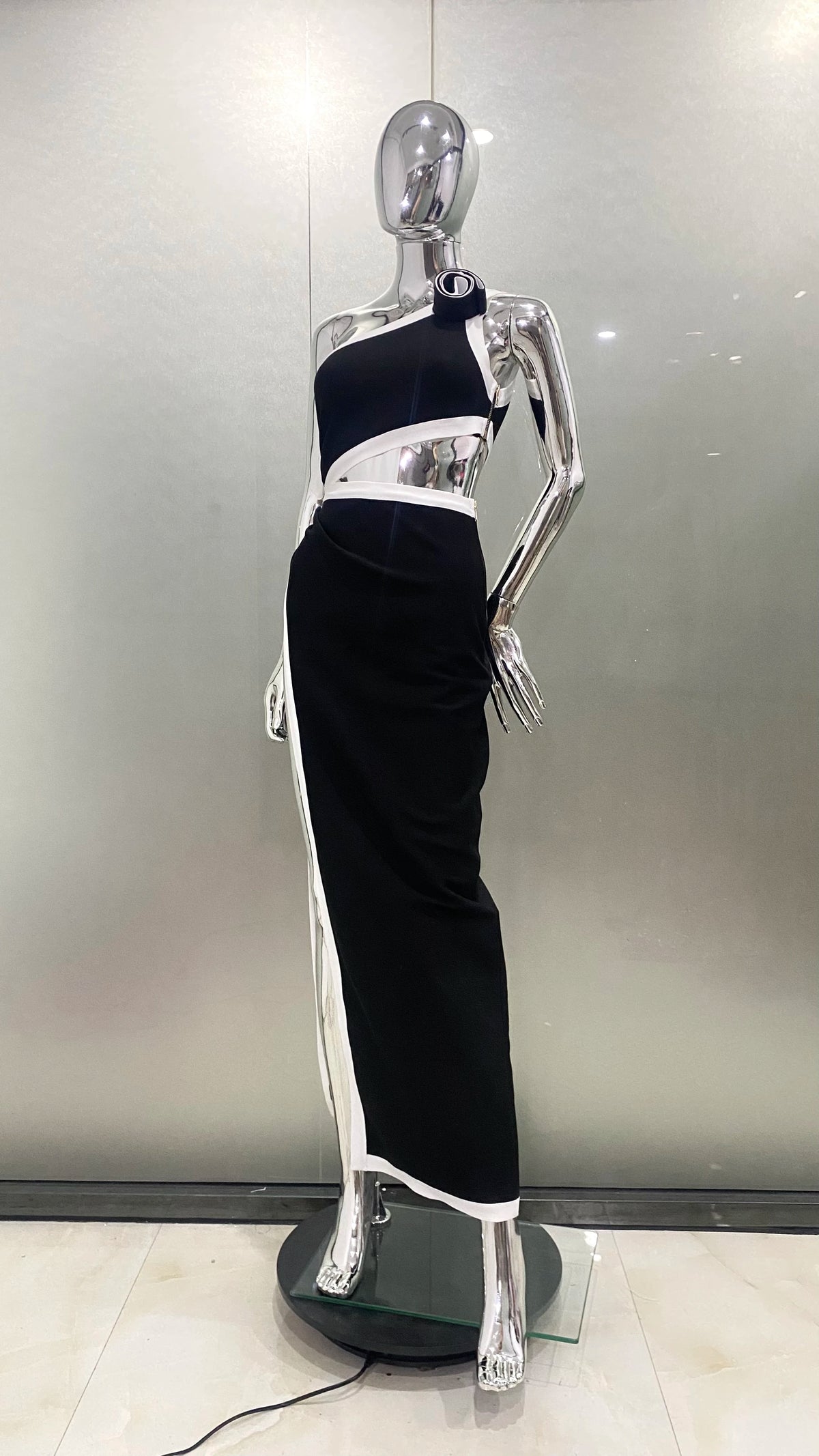 2024 New Summer Wpmen Sexy One Shoulder Florals High Split Bodycon Long Bandage Dress Celebrity Photo Shoot Evening Party Dress