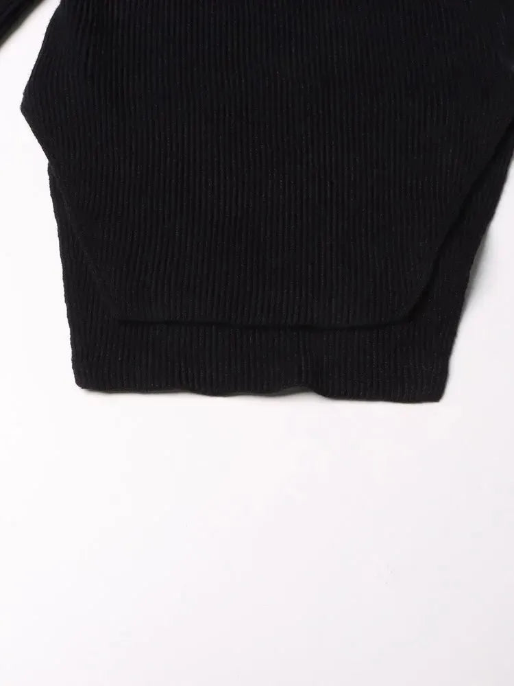 TWOTWINSTYLE Solid Temperament Sweaters For Women Slash Neck Long Sleeve Tunic Irregular Minimalist Sweater Female Fashion Style