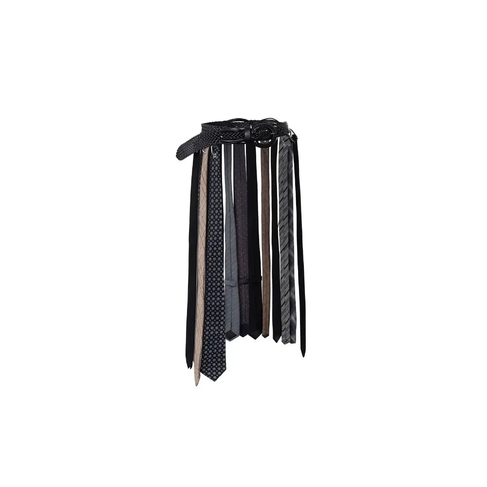 TWOTWINSTYLE colorblock fashion spliced Leather belt for women patchwork necktie Luxurious belts female Accessories style new