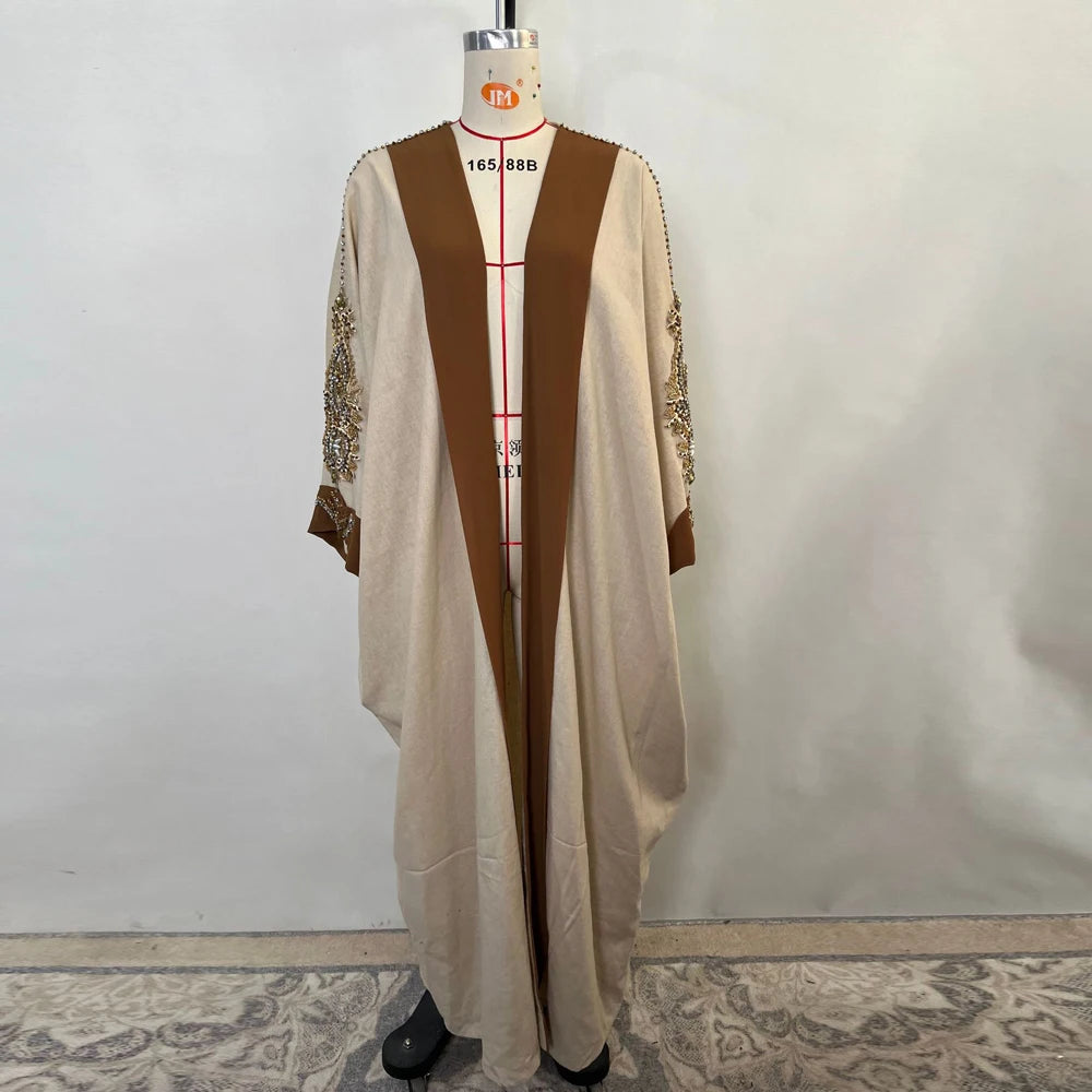 Eid diamants caftan Abayas femmes Kimono Musulmane dubaï ouvert Abaya turquie Islam arabe musulman Robe modeste Robe Ramadan Jalabiya