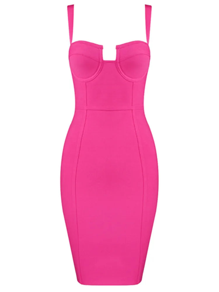 9 Colors Ladies Sexy Blue Yellow Black Rayon Women Summer Bandage Dress Celebrity Designer Fashion Party Dress Vestido
