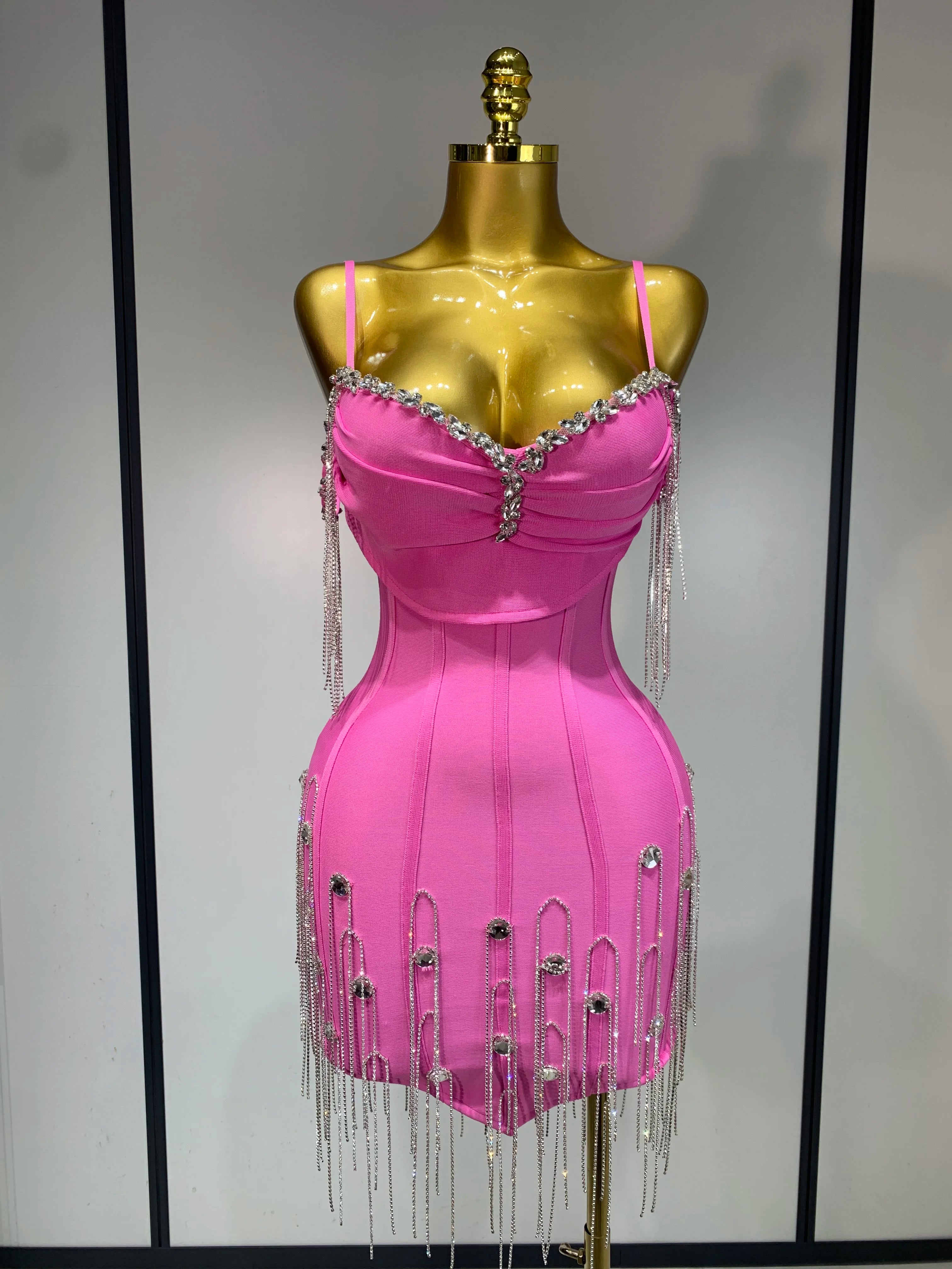 Women Sexy Backless Spaghetti Strap Bodycon Sleeveless Bandage Dress 2025 Elegant Prom Gown Club Evening Party Birthday Dresses