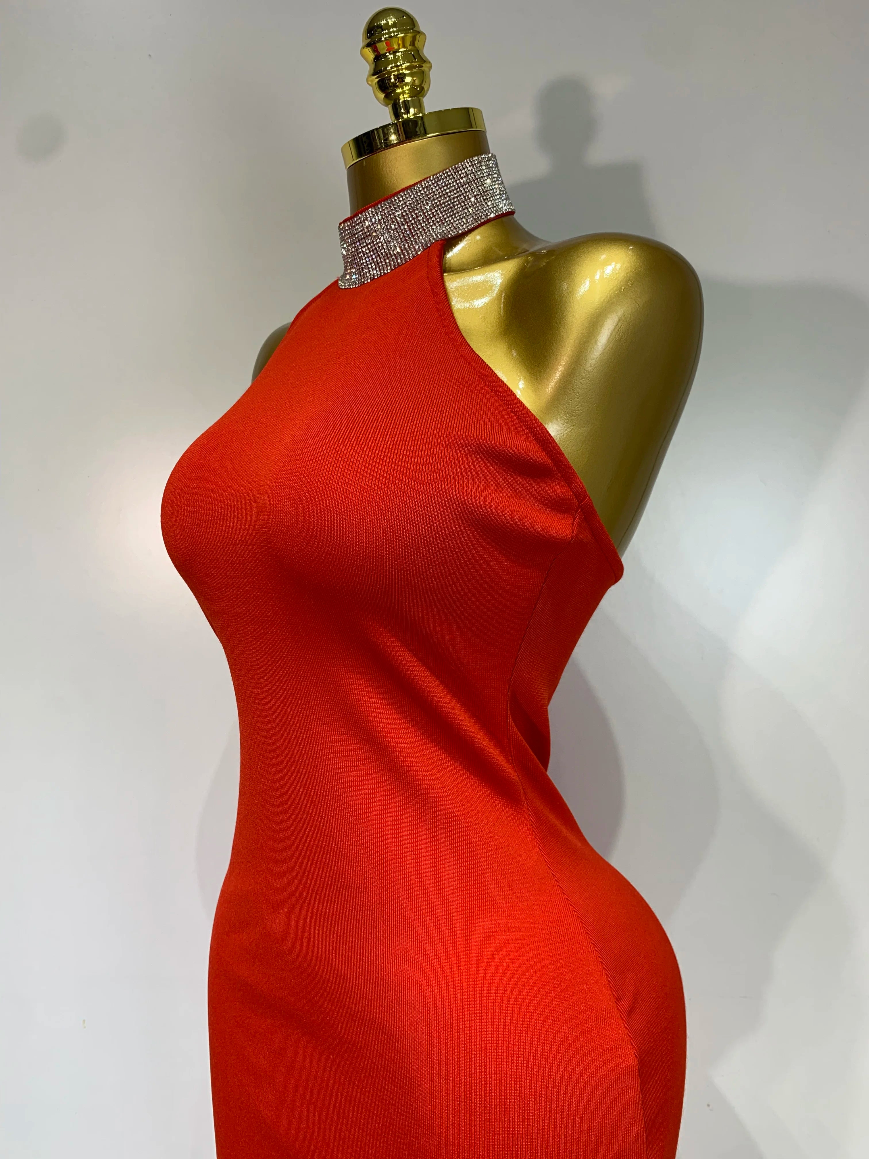 Luxury Birthday Bandage Dress Women 2025 Elegant Red Halter Backless Celebrity Evening Party Wedding Gowns Club Gala Dresses