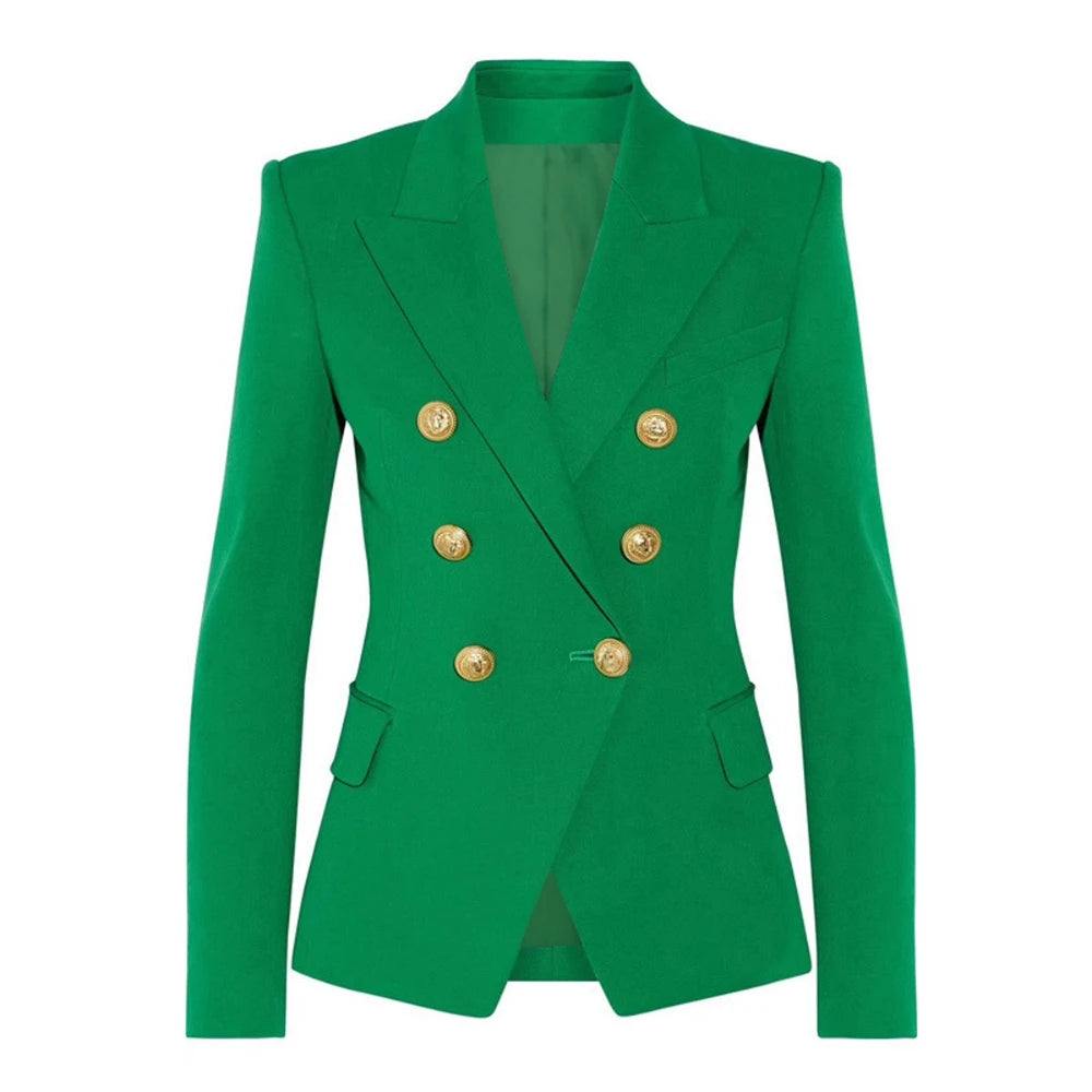 TWOTWINSTYLE Solid Slimming Fashion Blazer for Women Lapel Long Sleeves Patchwork Double Breasted Elegant Coat Female Clothing