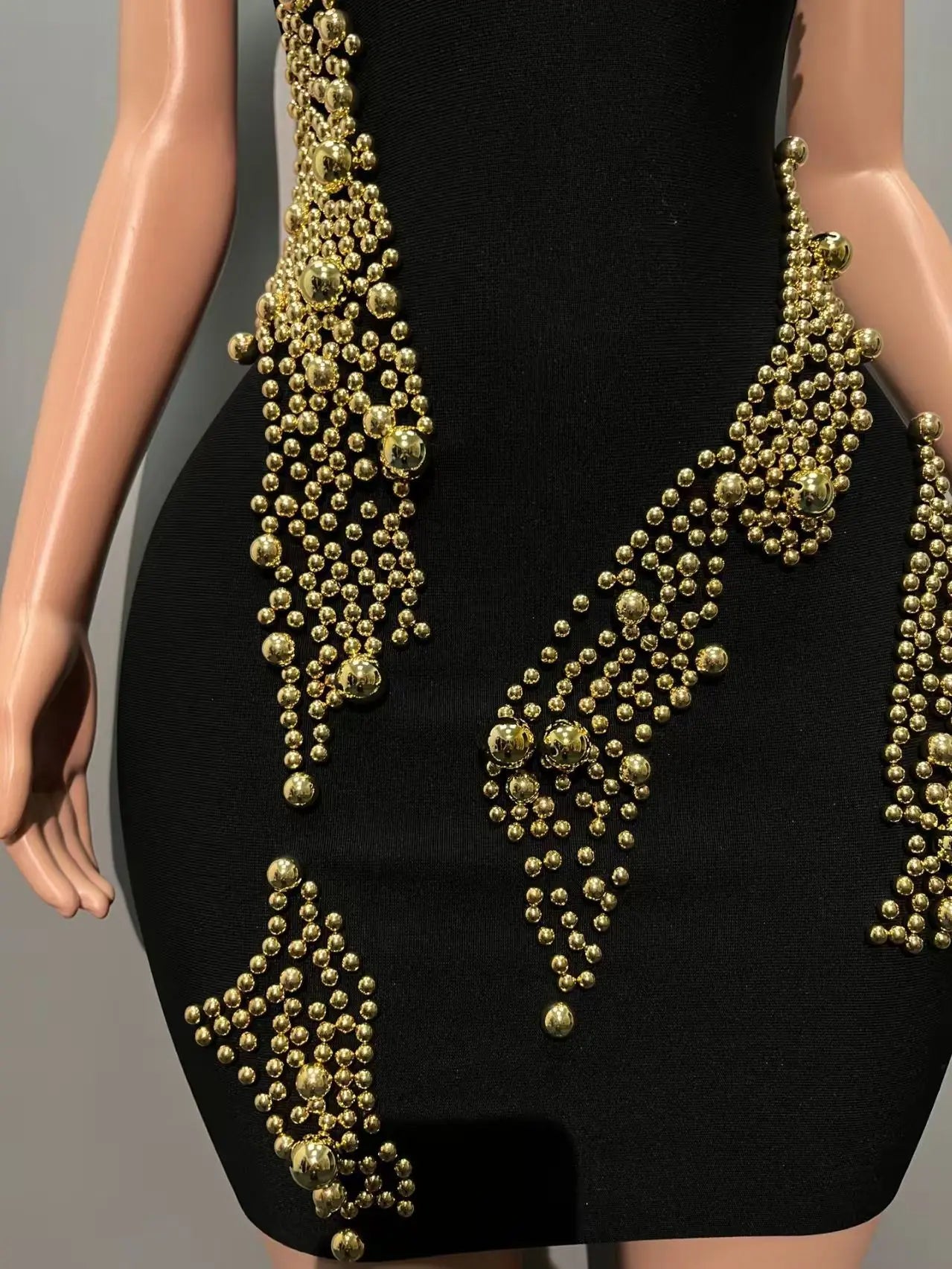 High Quality Women Sleevelss Sexy Square Collar Beading Bodycon Mini Bandage Dress Celebrate Nightclub Party Birthday Outfit