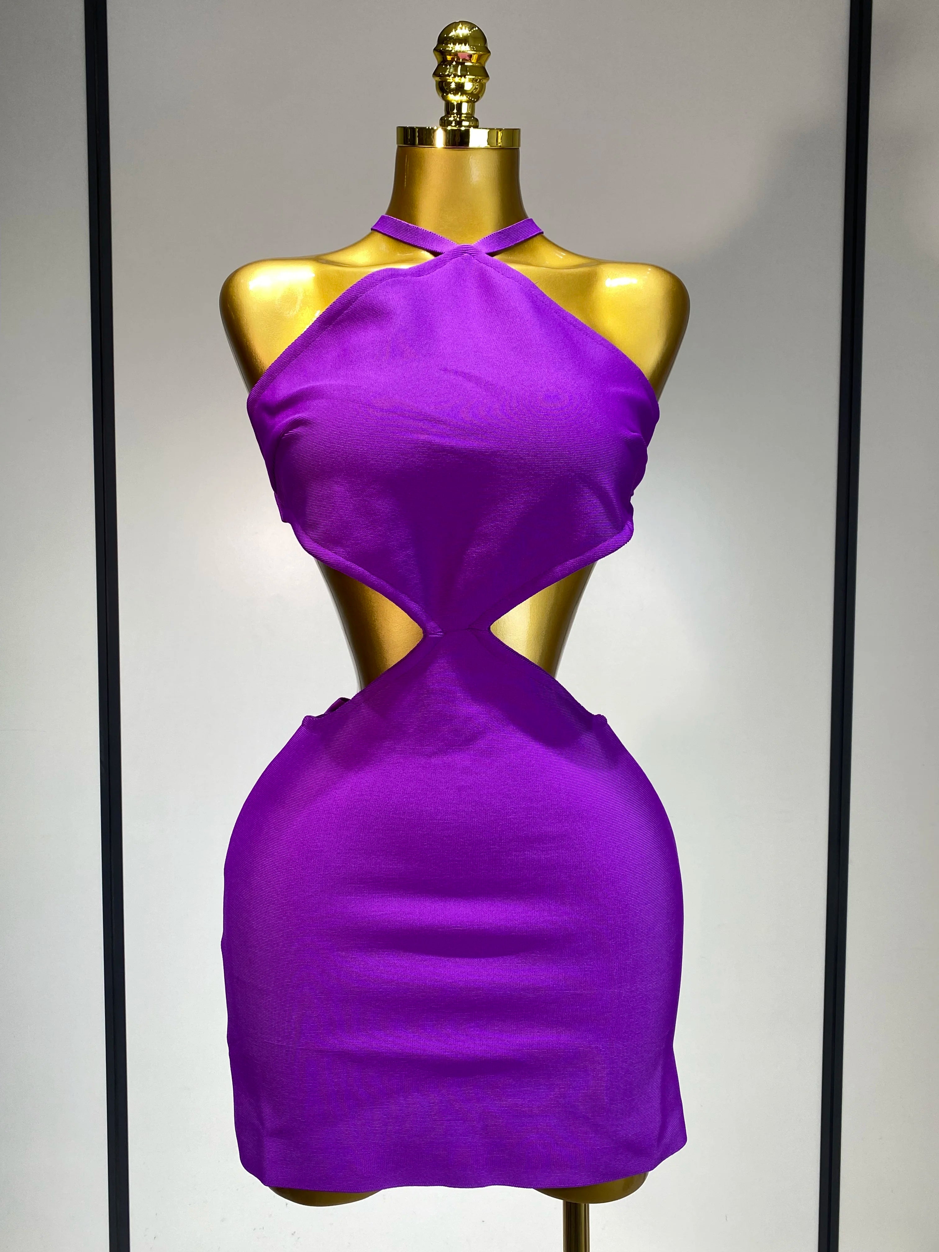 Women Luxury Sexy Backless Cut Out Bow Tie Mini Bodycon Bandage Dress 2025 Celebirty Elegant Evening Party Birthday Dresses