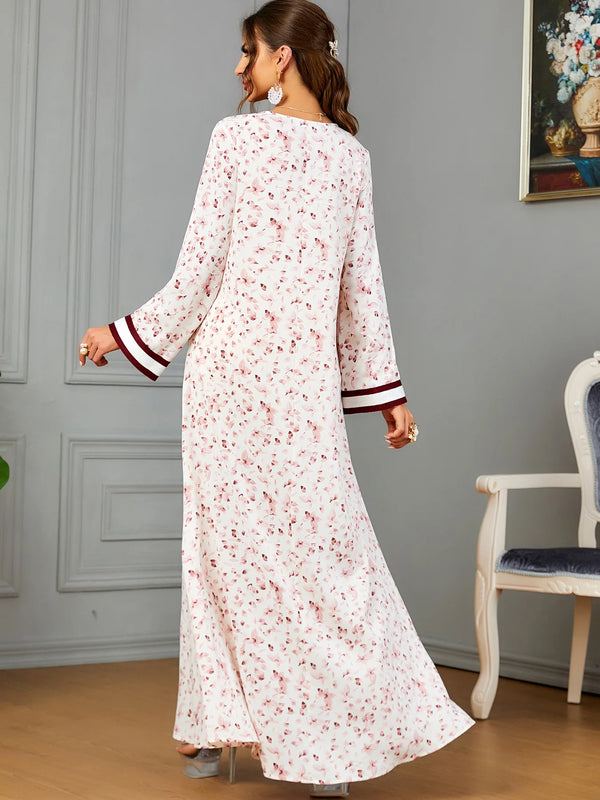 Muslim Evening Maxi Dress Towel Embroidered Women's Wear Button Fashion Kaftan Arabic Robe Casual Abaya Clothes 2024 Summer New