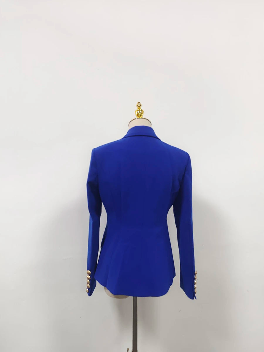 TWOTWINSTYLE Solid Slimming Fashion Blazer for Women Lapel Long Sleeves Patchwork Double Breasted Elegant Coat Female Clothing