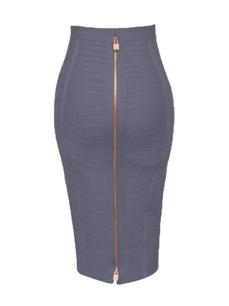 Shipping Plus Size XL XXL Summer Fashion Sexy Zipper Bandage Skirt 2022 Designer A Line Bodycon Pencil Skirt Faldas 58cm