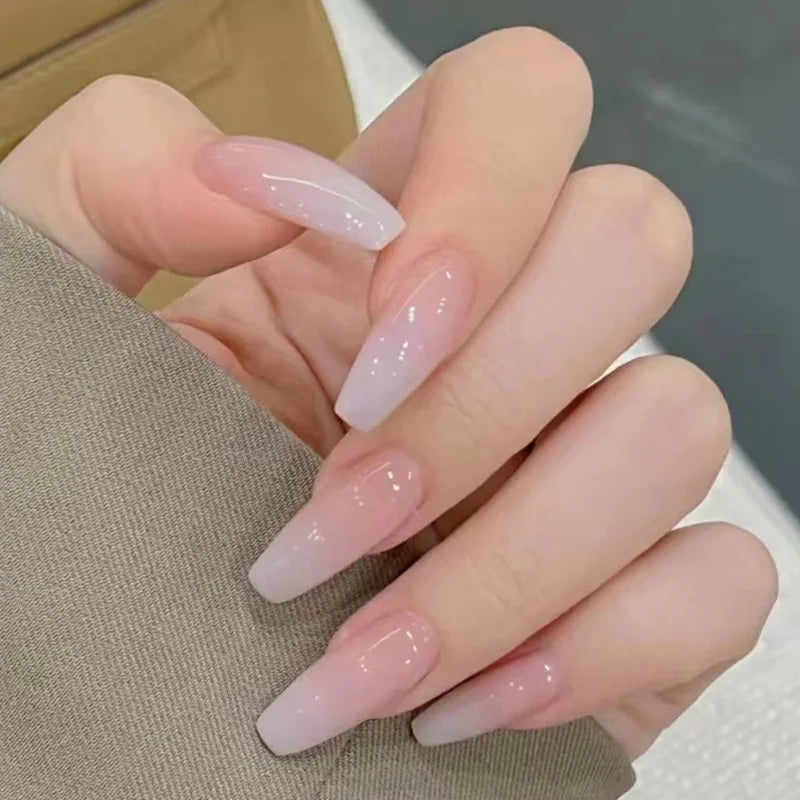 24Pcs Minimalist Short Square False Nail Solid White Color Press on Nails Wearable Reusable Fake Nails Tips for Women Girls 2025