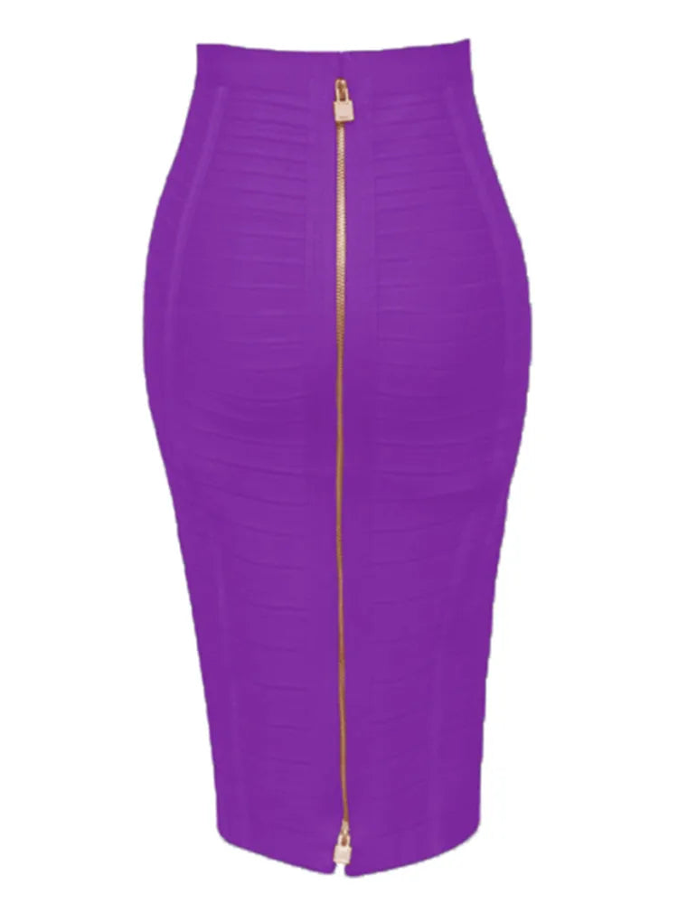 Shipping Plus Size XL XXL Summer Fashion Sexy Zipper Bandage Skirt 2022 Designer A Line Bodycon Pencil Skirt Faldas 58cm