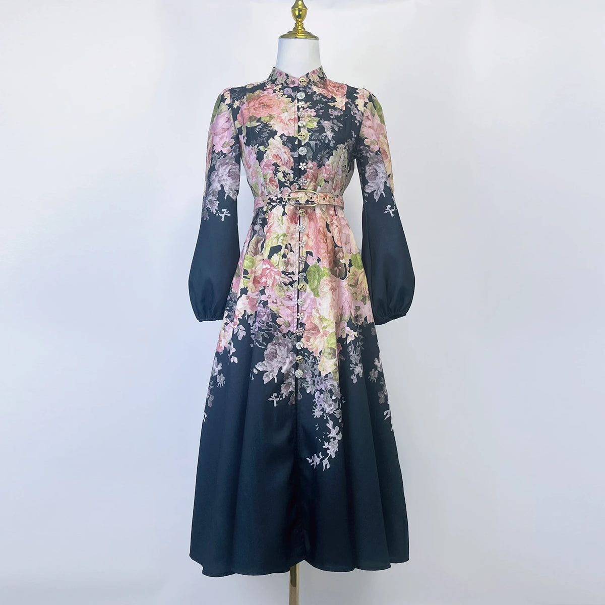 Shot Spot Australian Design Single-Breasted Sleeve Cotton Linen Spring And Summer New Midi Dress With Bel