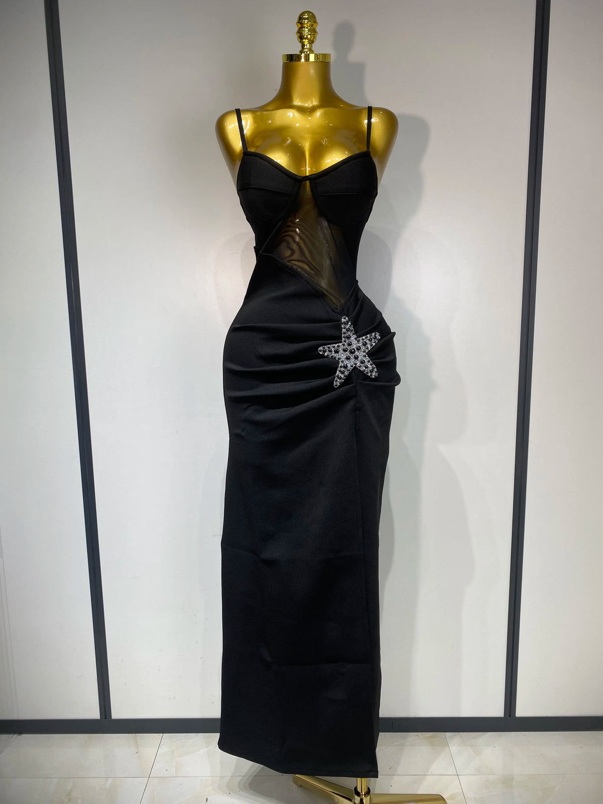 Sexy Long Dress Starfish Decoration Bandage Dress Women 2025 Elegant Style Fashion Evenig Party Luxury Birthday Prom Gowns