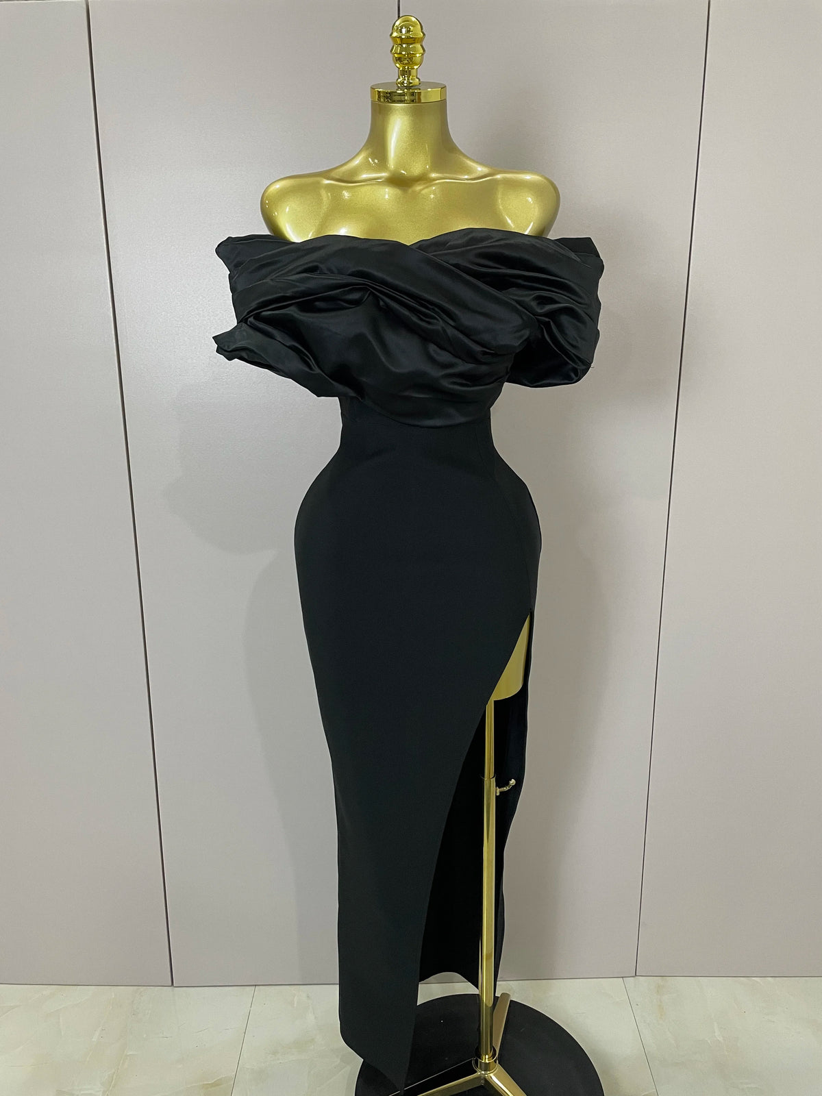 Sexy Off-Shoulder Side Slit Solid Color Pleat Skirt Strapless Bandage 2025 Women Evening Luxury Birthday Formal Party Dress