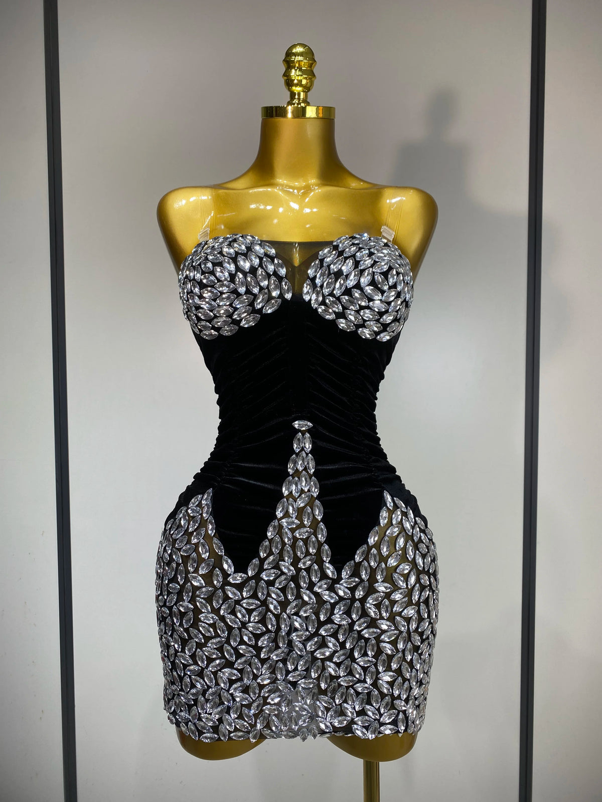 Women Sexy Bodycon Mini Dress Nightclub Elegant Evening Party Birthday Dress 2025 Celebrity Singer Shining Diamond Stage Costume