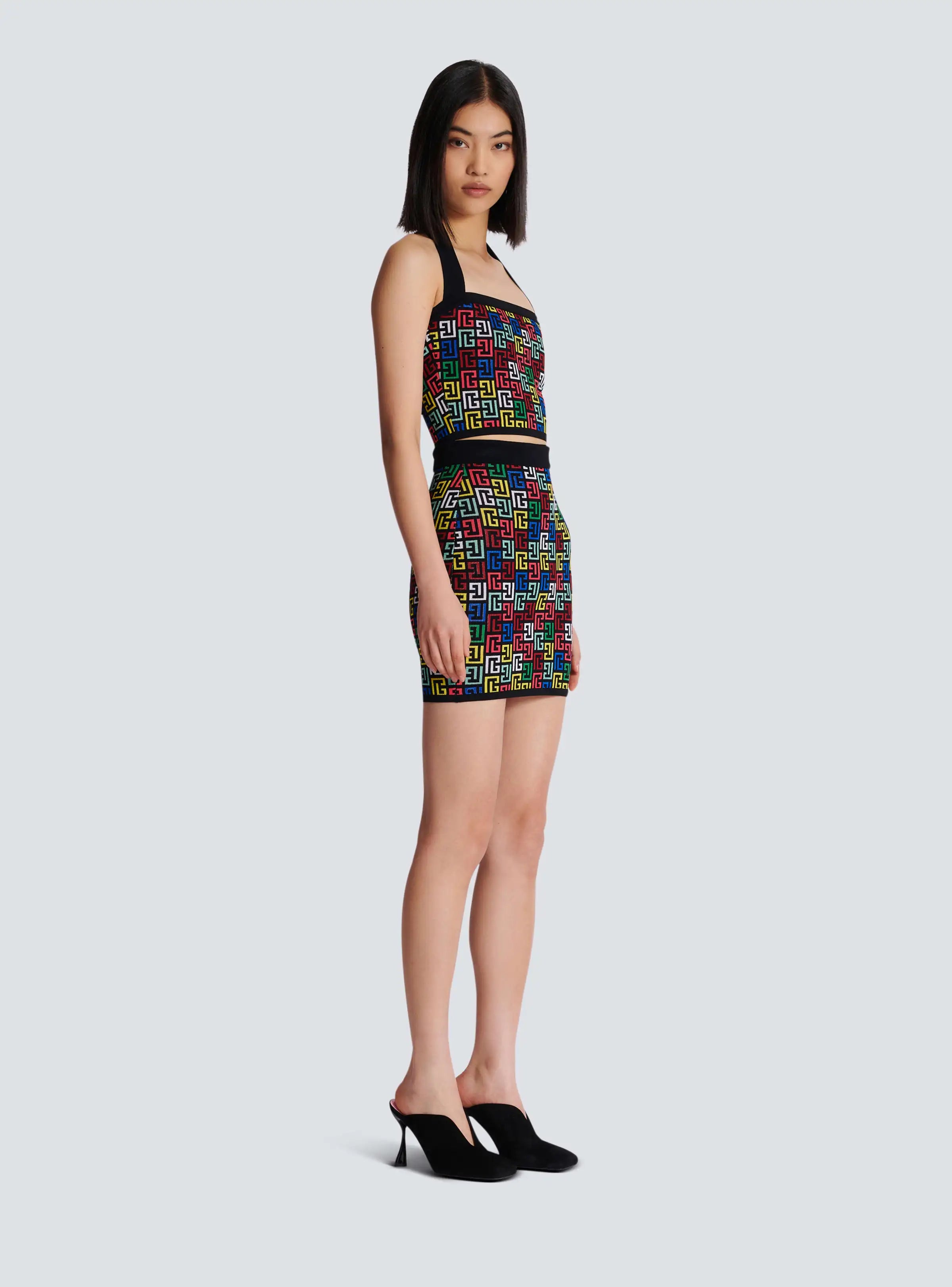 New Arrival Women Sexy Halter Backless 2 Pieces Bodycon Mini Dress Jacquared Off the Shoulder Celebrate Nightclub Party Outfit